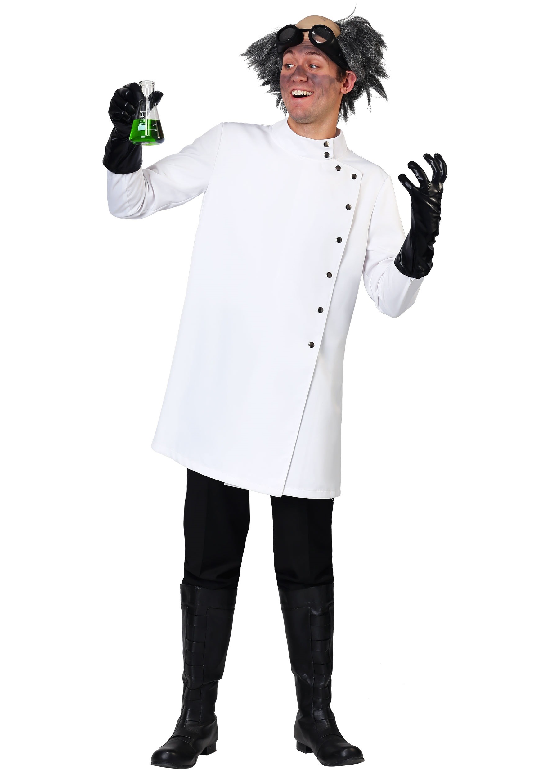 Mad Scientist Mens Adult Lab Coat Halloween Costume Shirt-Xxl 