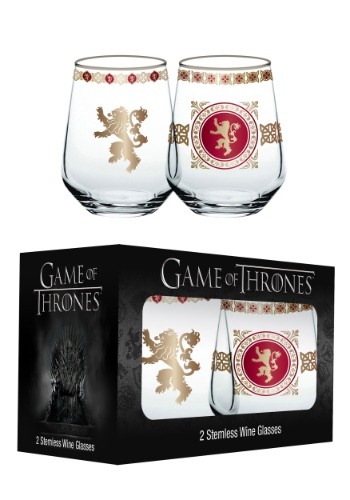 Game of Thrones House Lannister 14 oz Stemless Wine Glasses