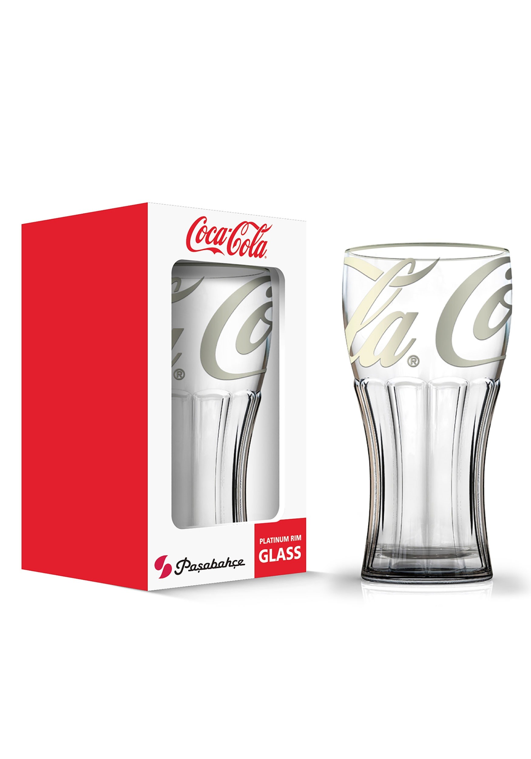 12 oz Coca Cola Platinum Fountain Glass