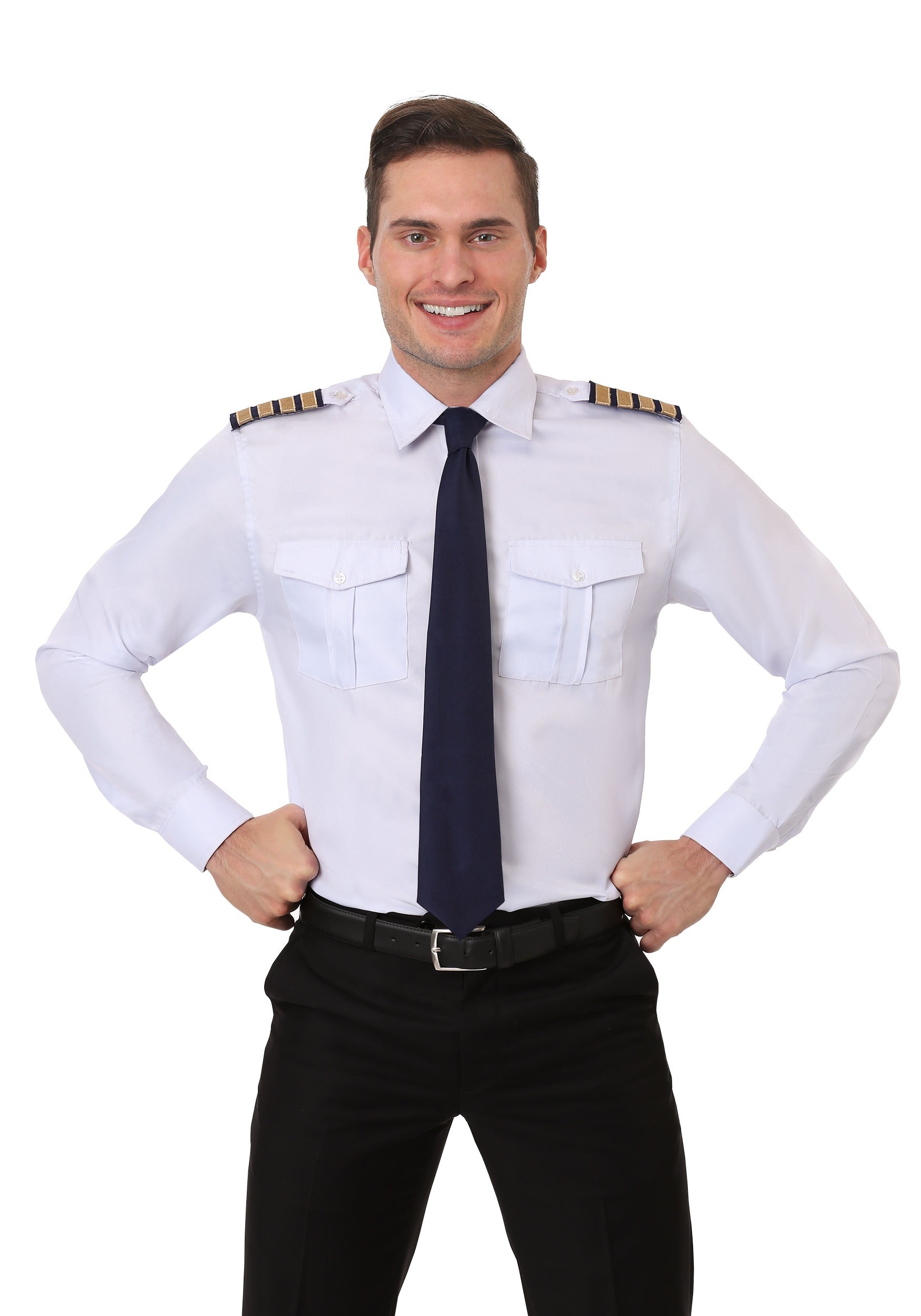 Adult Pilot Long Sleeve Costume Shirt | Uniform Costumes