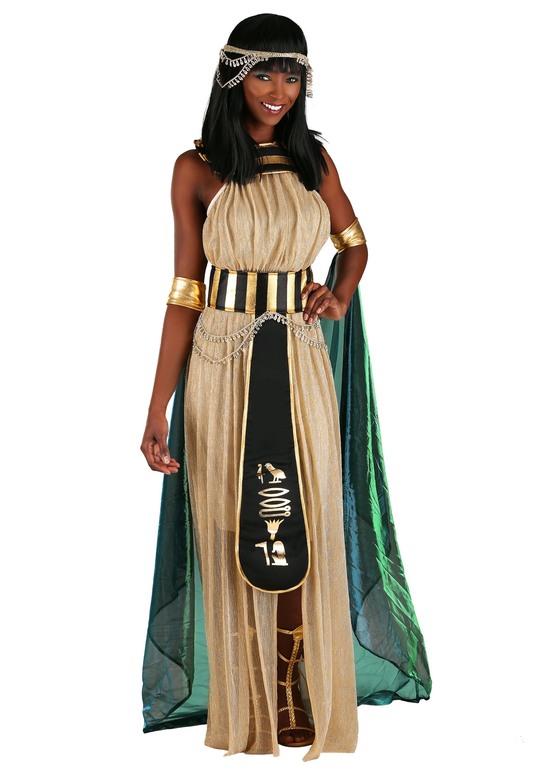 Photos - Fancy Dress Powerful FUN Costumes  Cleopatra Plus Size Costume Green/Orange/Bei 