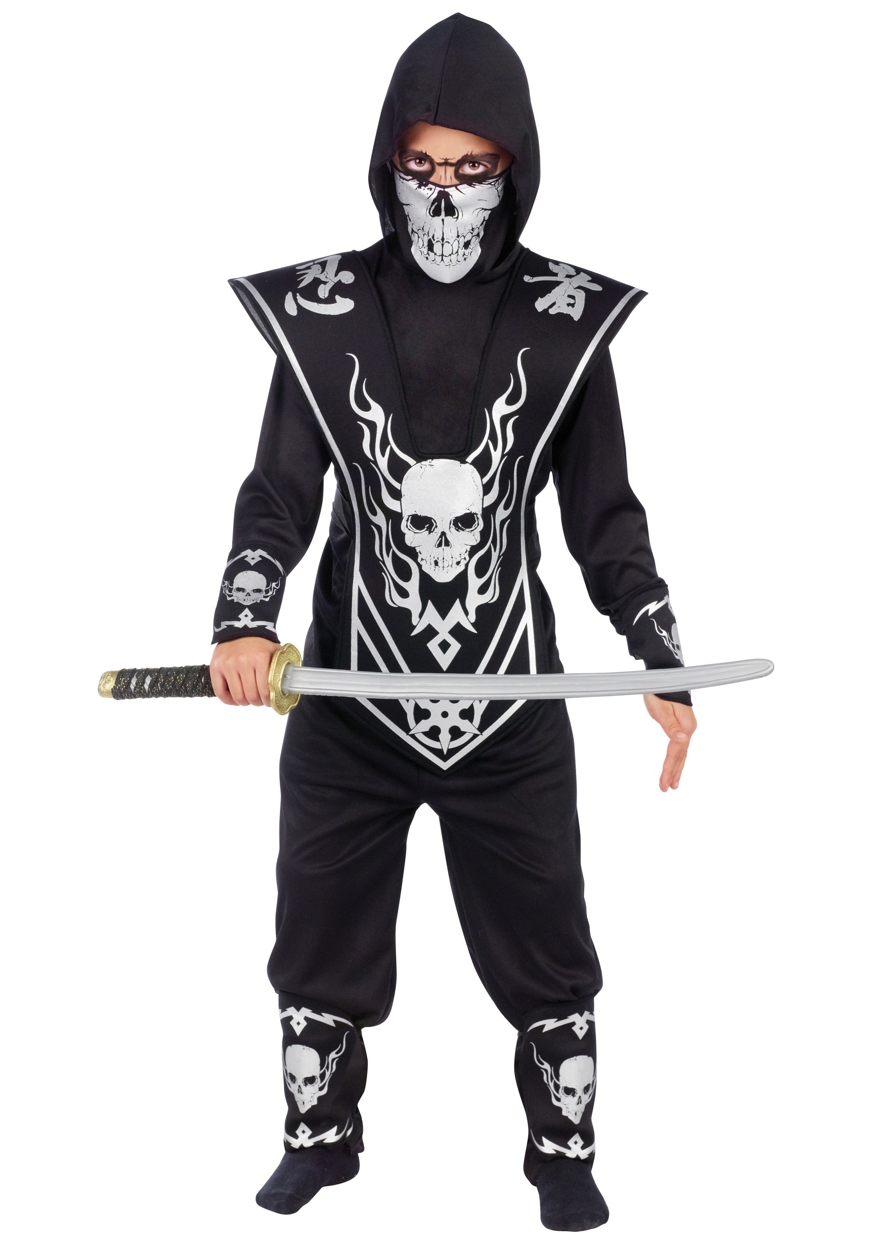 Photos - Fancy Dress Ninja Fun World Skull  Kids' Costume Black FU110092 
