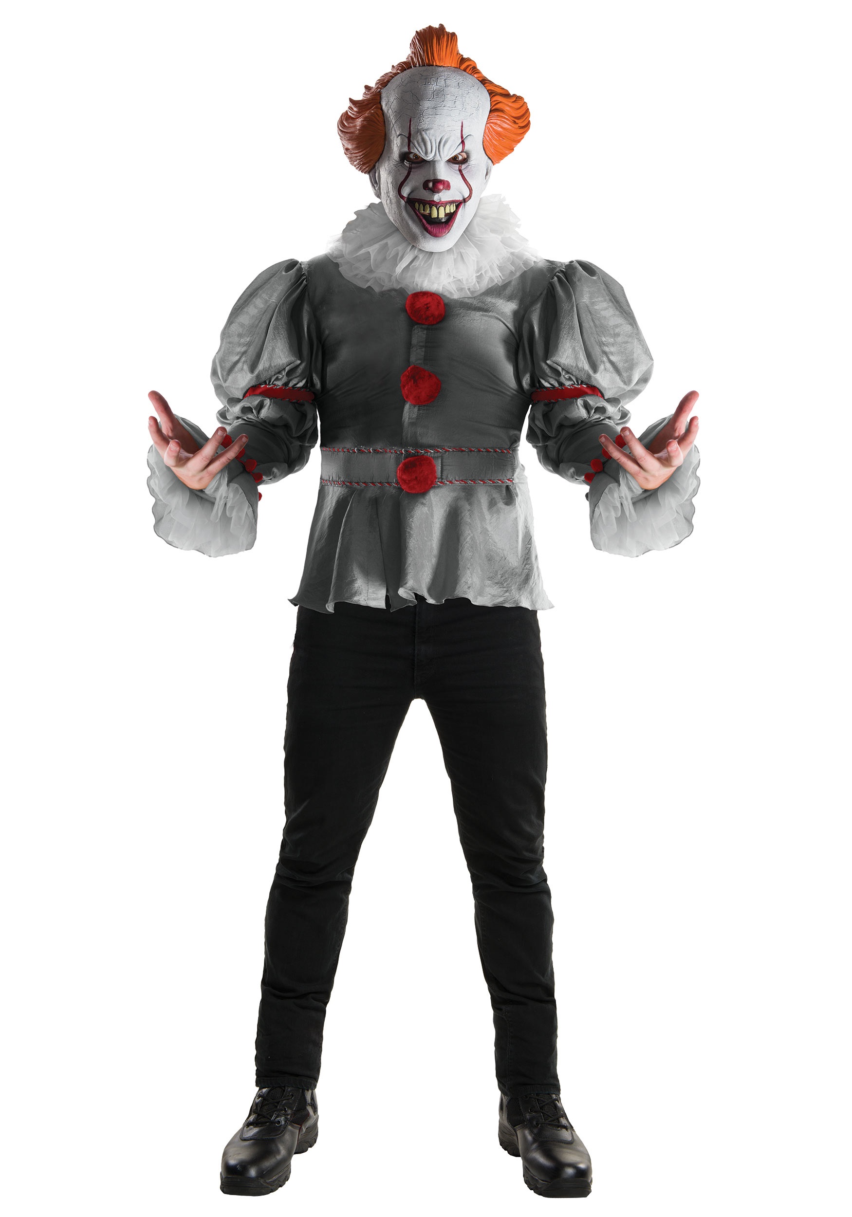 Photos - Fancy Dress Rubies Costume Co. Inc Deluxe IT Movie Pennywise Costume for Adults Gray R 