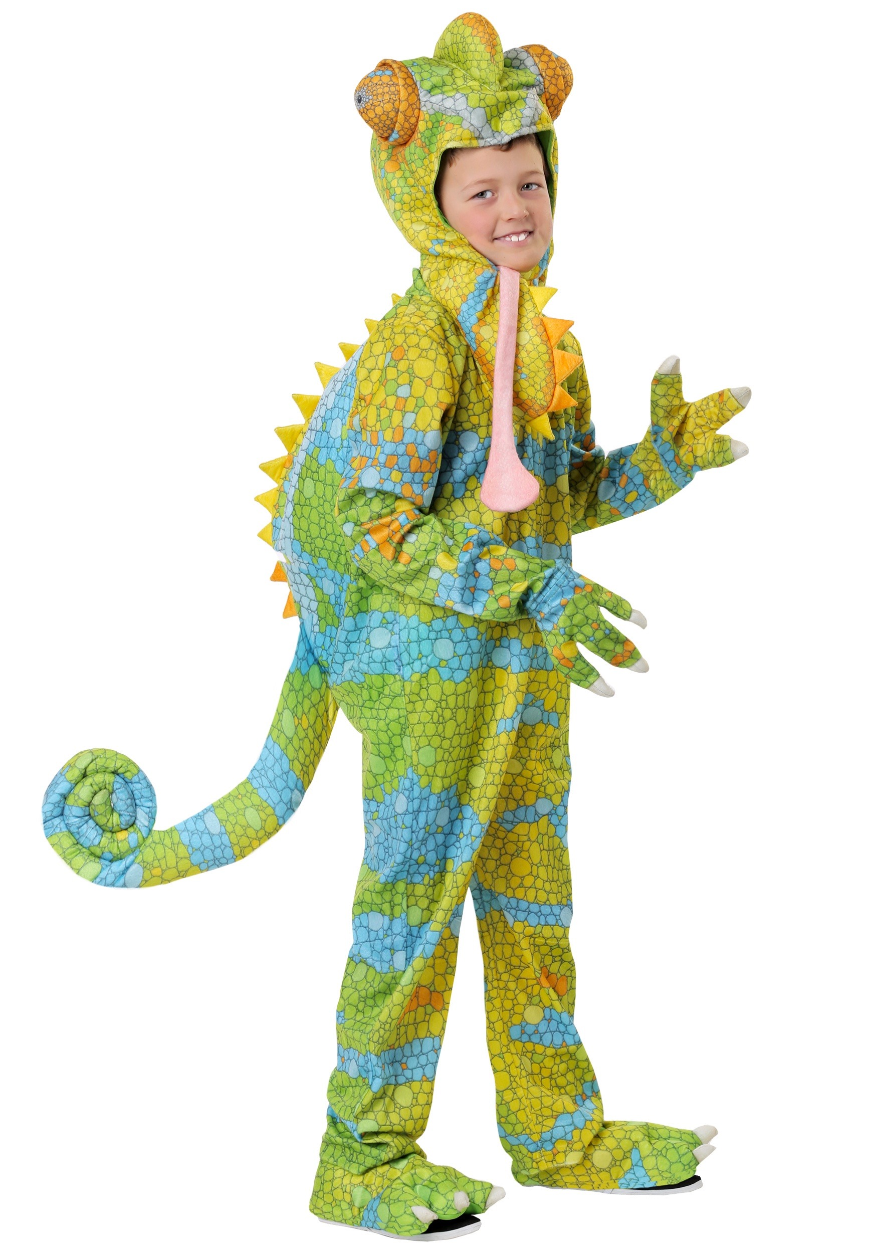 Photos - Fancy Dress Chameleon FUN Costumes Kid's Realistic  Costume Green/Orange/Blue F 