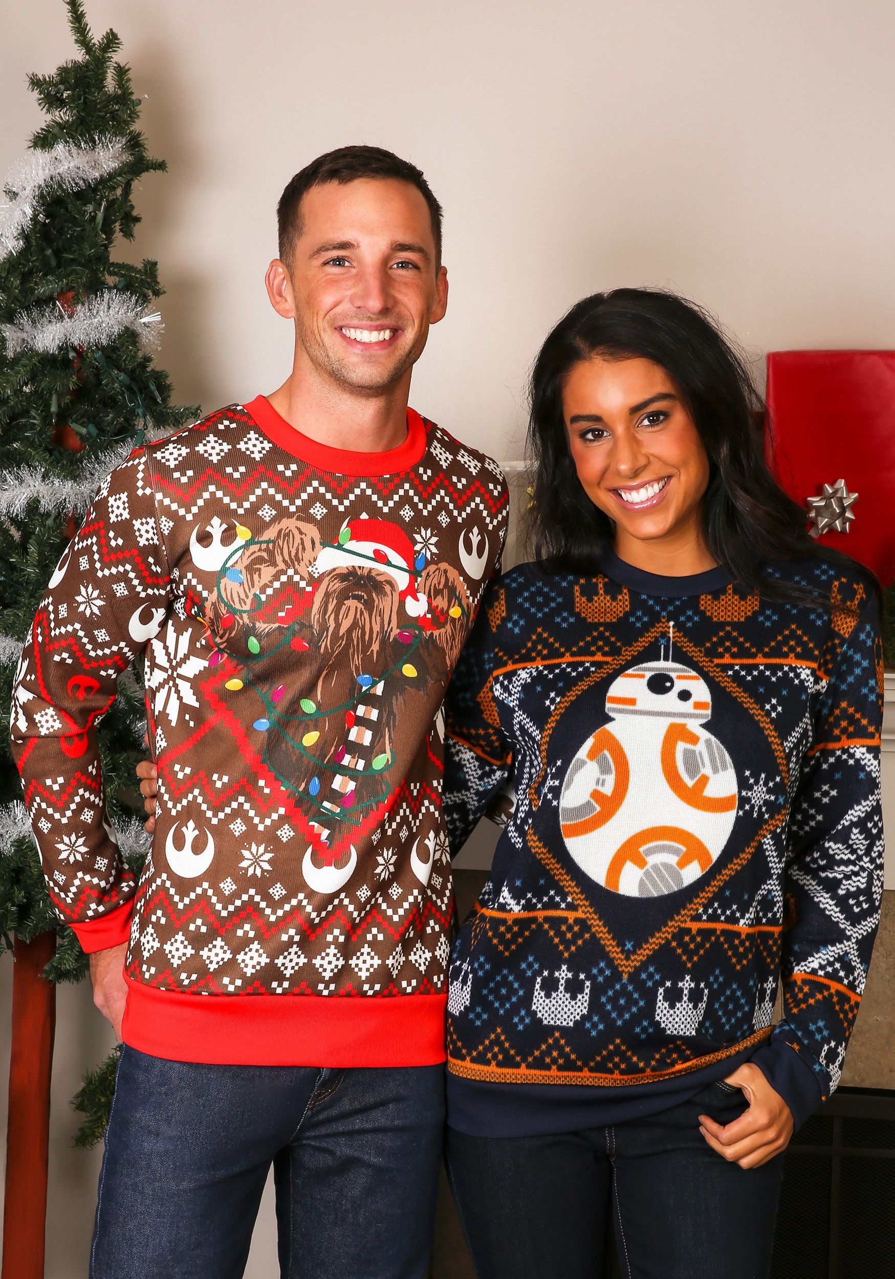 Star Wars Womens Christmas Tree Sweatshirt X-Large Deep Navy