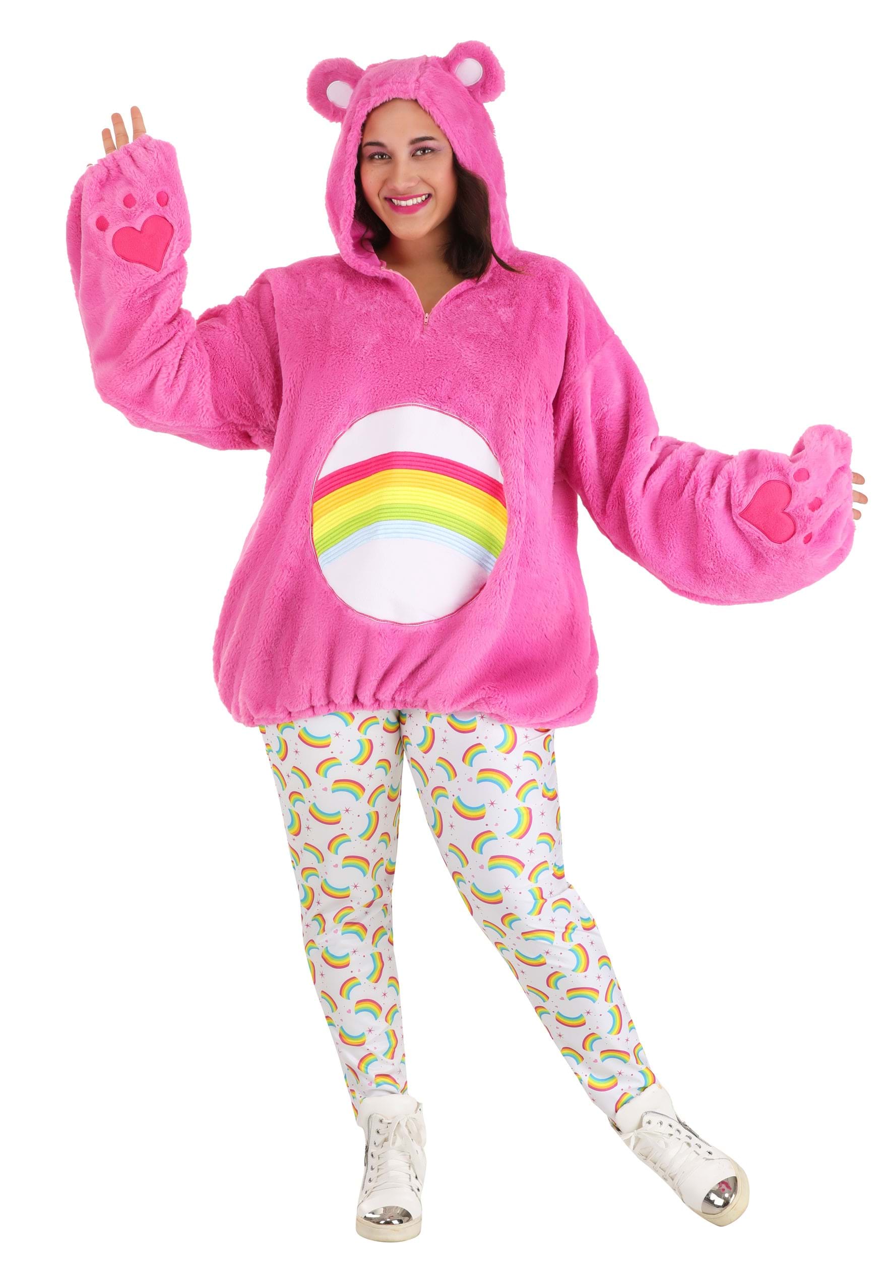 Plus Size Care Bears Deluxe Cheer Bear Hoodie Costume for Women
