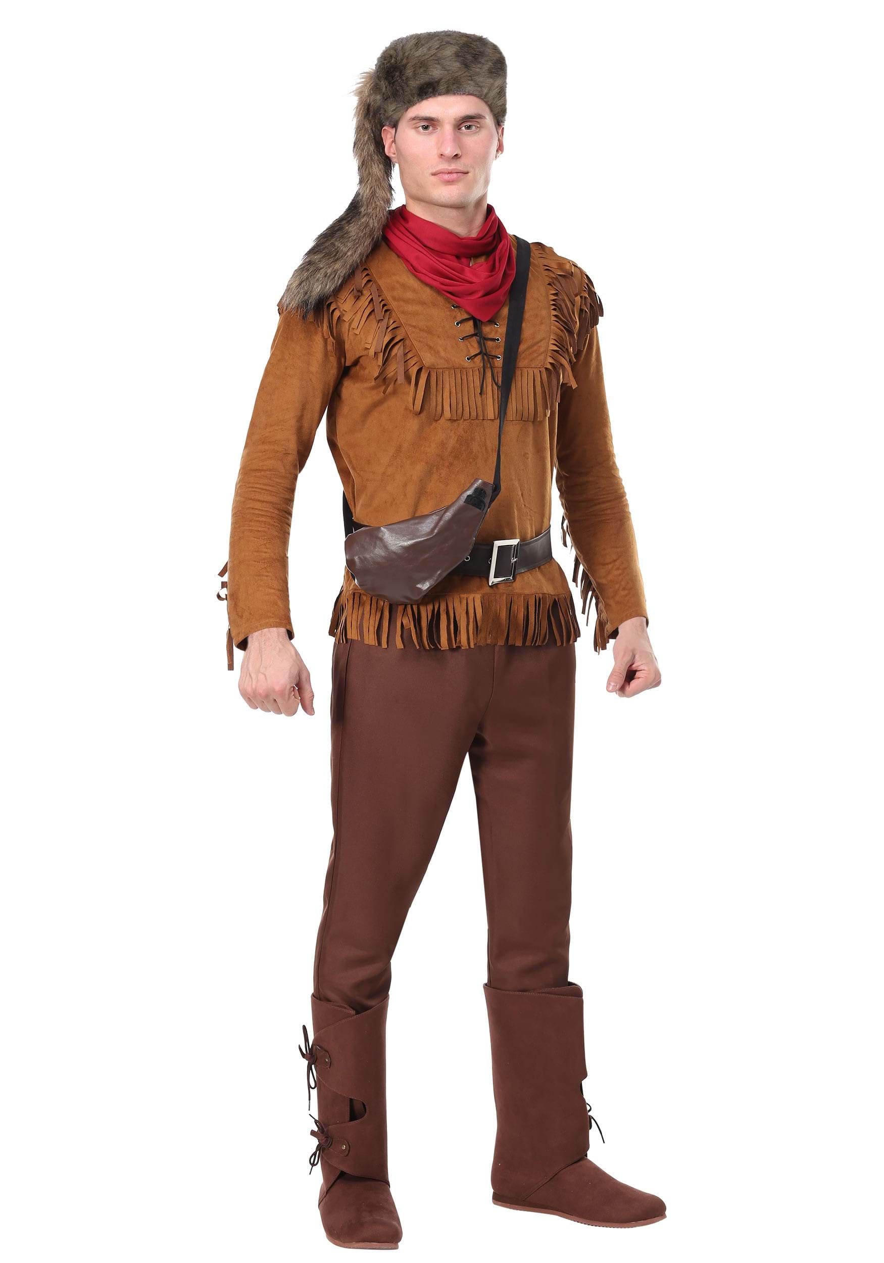 Photos - Fancy Dress FUN Costumes Davy Crockett Costume for Adults Yellow/Red FUN6778AD