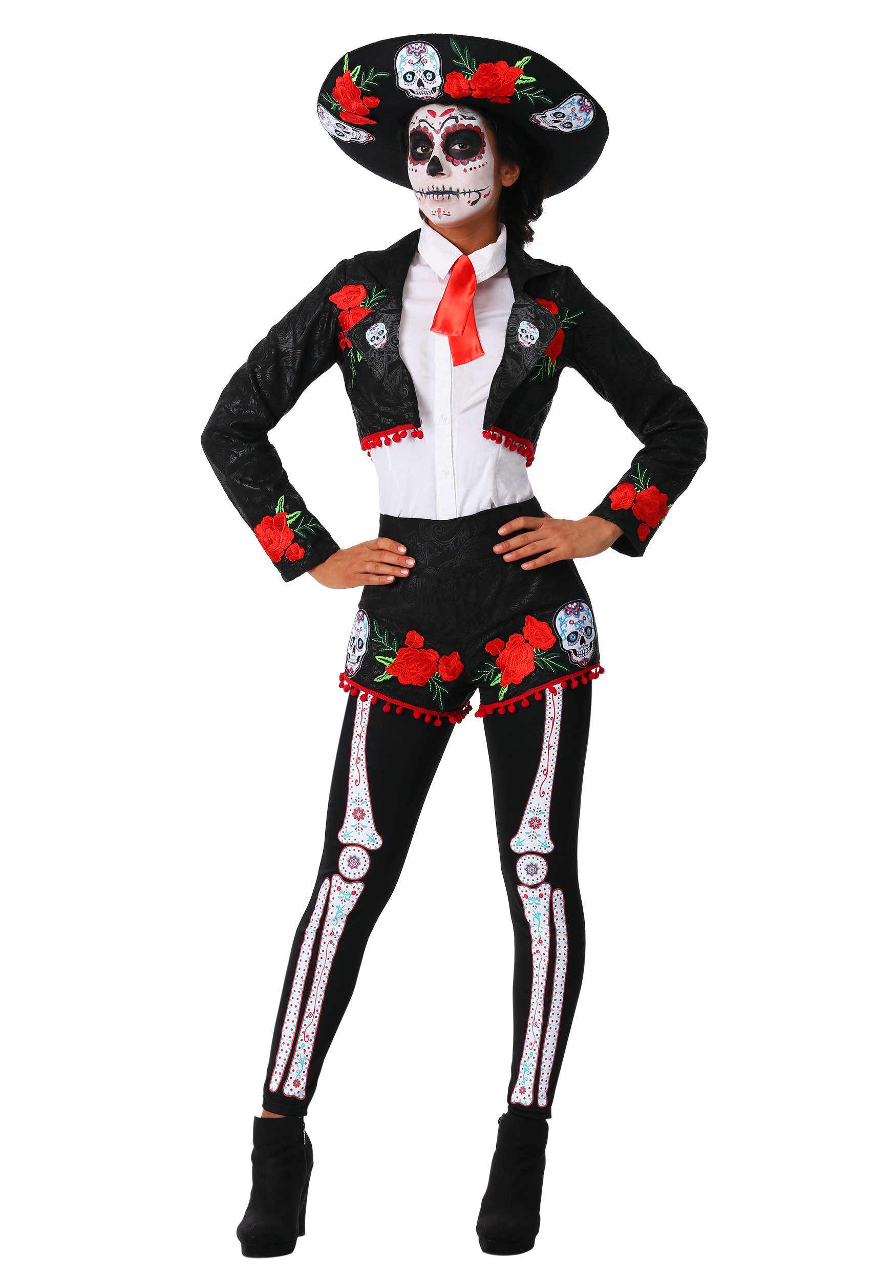 Photos - Fancy Dress FUN Costumes Day of the Dead Mariachi Women's Costume Black/Red/Wh