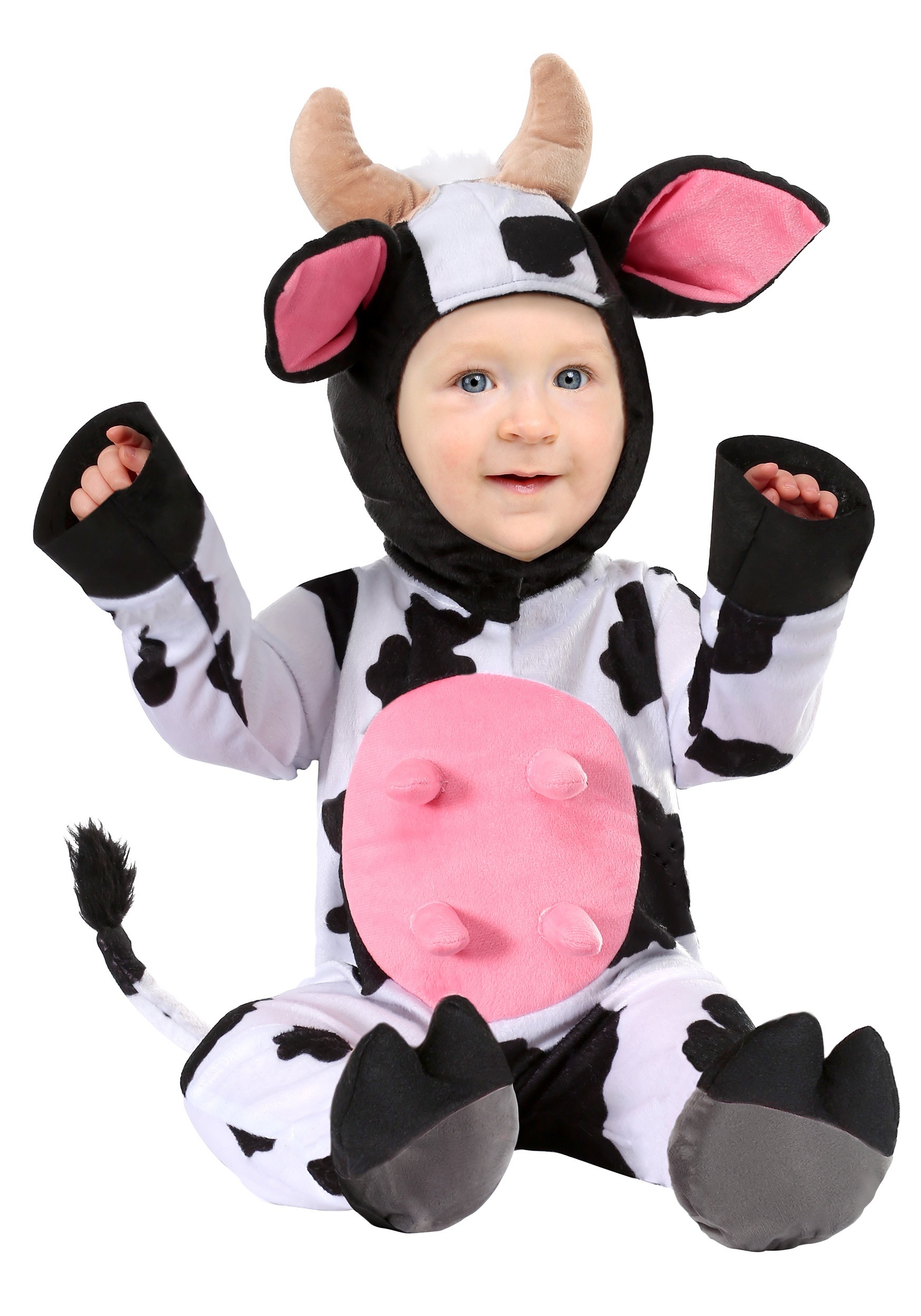 Photos - Fancy Dress Happy Cow FUN Costumes  Costume for Infant Black/Pink/White FUN1249 
