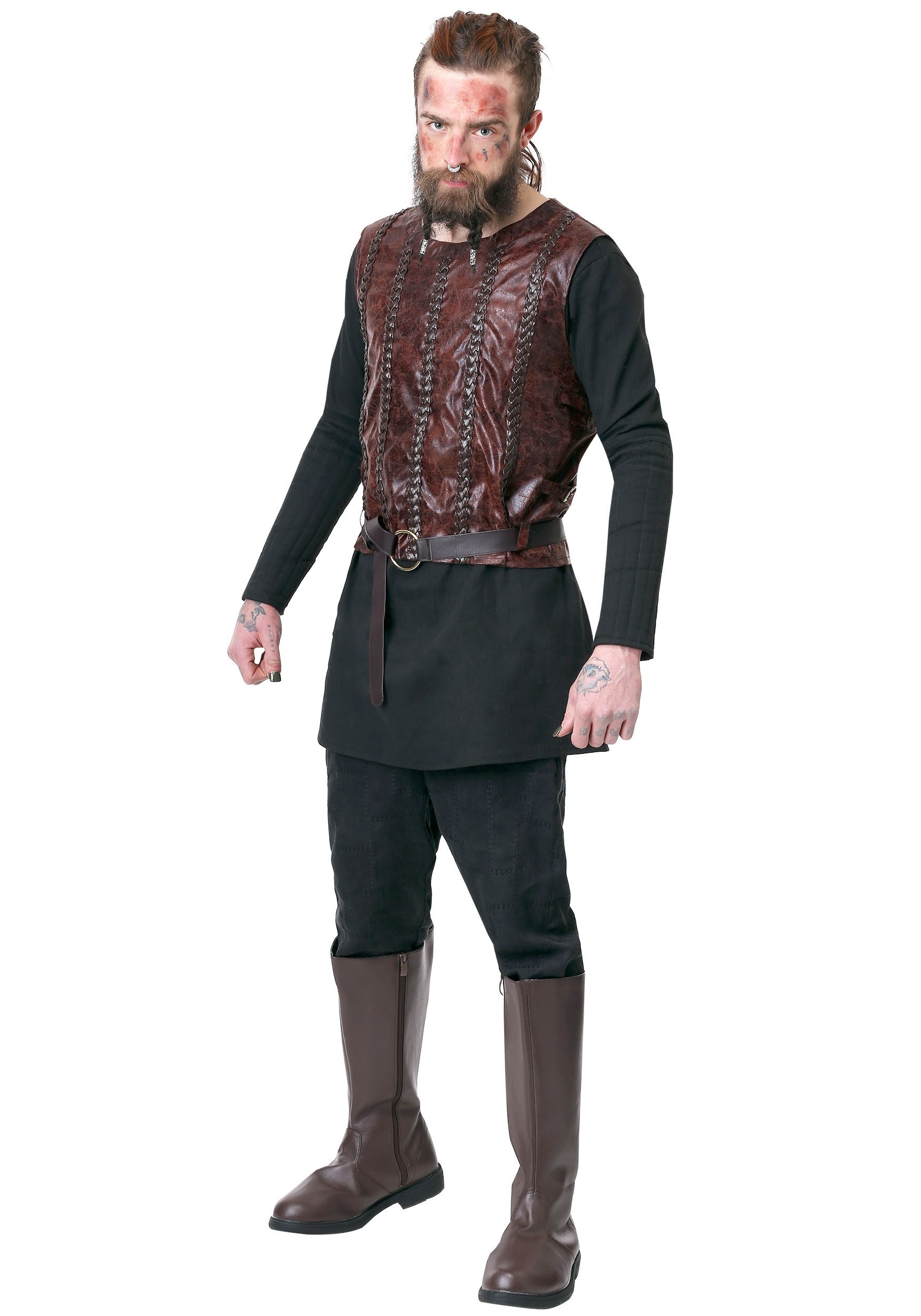 Photos - Fancy Dress FUN Costumes Vikings Adult Bjorn Ironside Costume Black/Brown FUN6880A