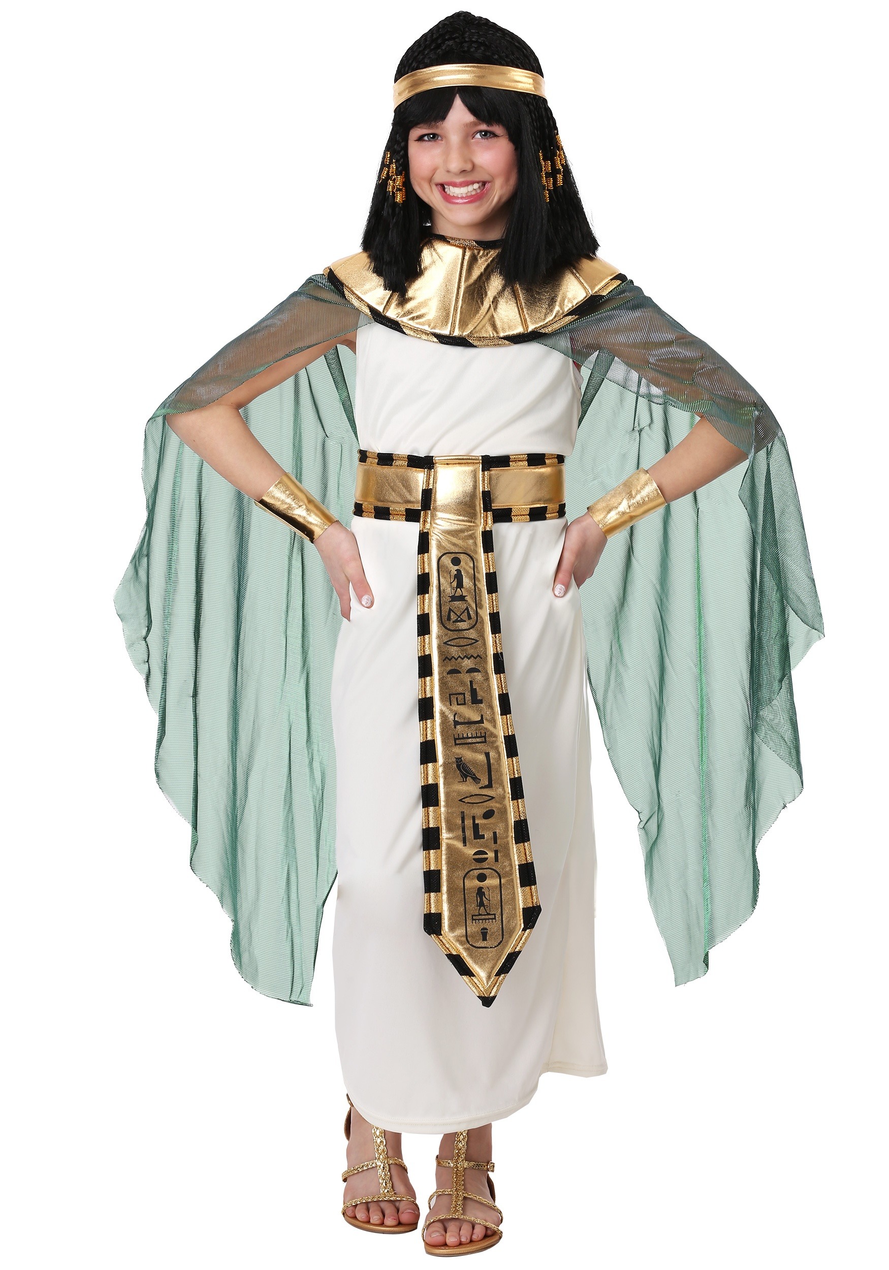 Photos - Fancy Dress FUN Costumes Girl's Queen of the Nile Costume Green/White FUN6973CH
