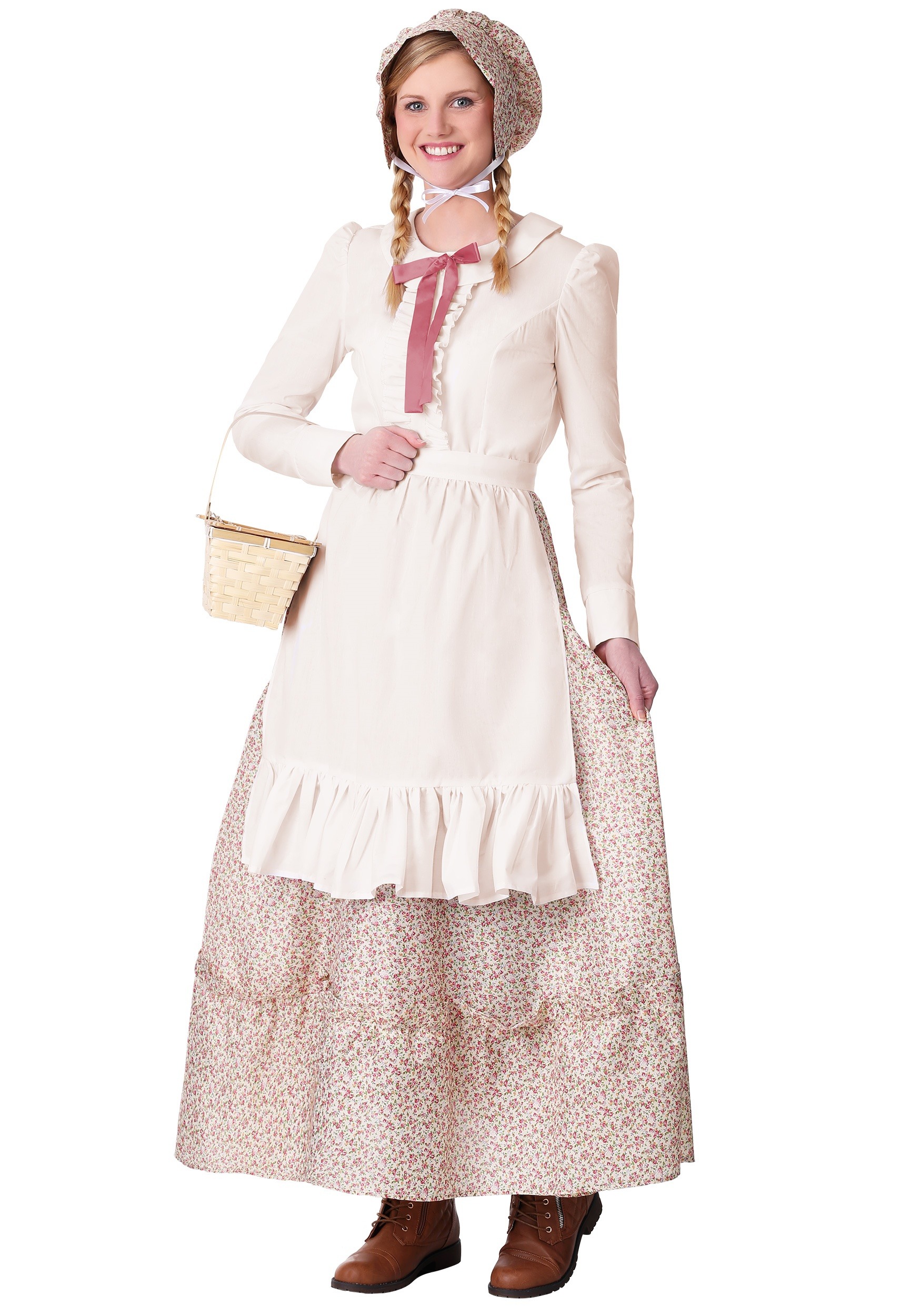 Photos - Fancy Dress Pioneer FUN Costumes Plus Size Women's Prairie  Costume Green/Pink/ 