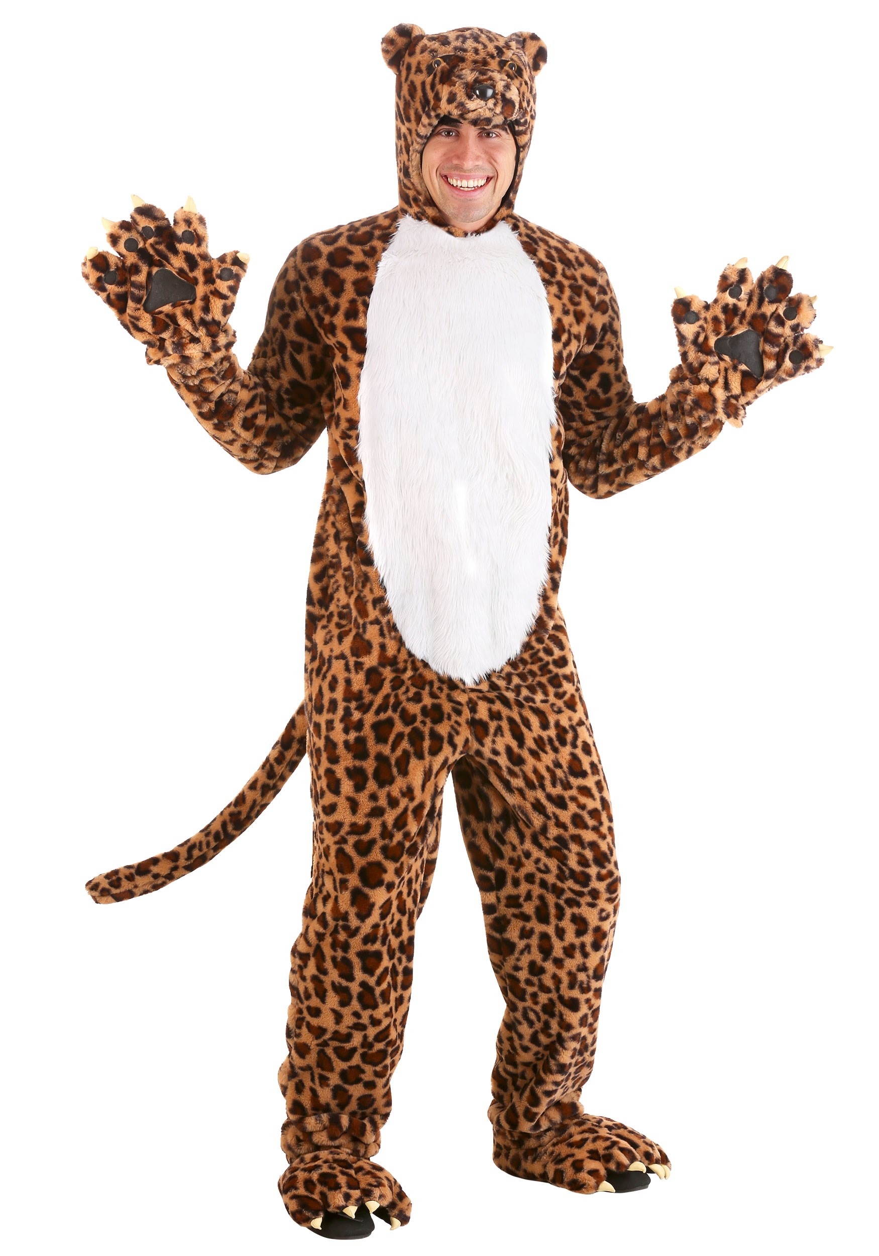 Photos - Fancy Dress Leopard FUN Costumes Leapin'  Costume for Adults Black/Brown/White 