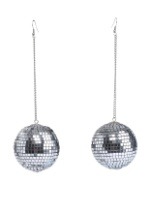 Womens 1960s Mod Disco Ball Earrings Alt 1