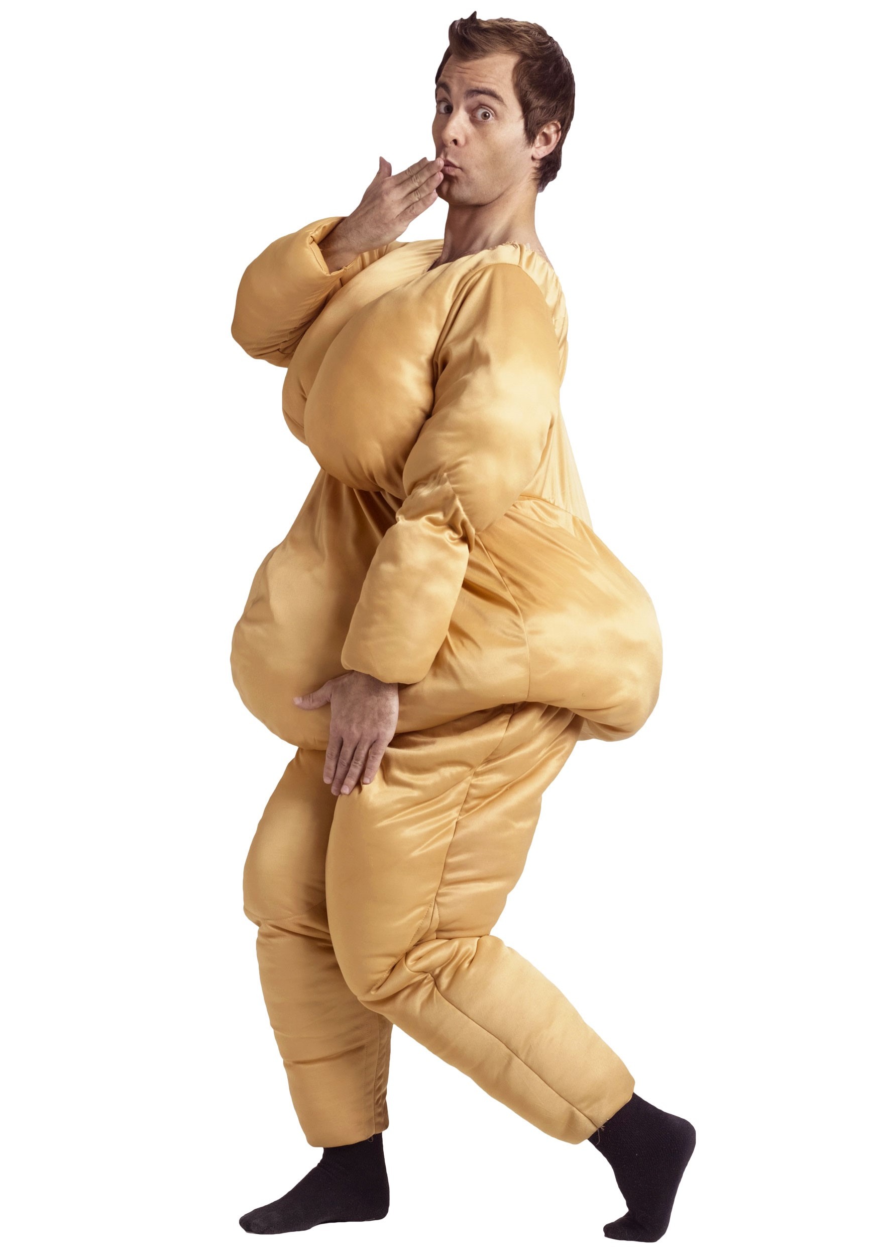 Photos - Fancy Dress Fun World Fat Suit Costume for Men Skin Color FU119204