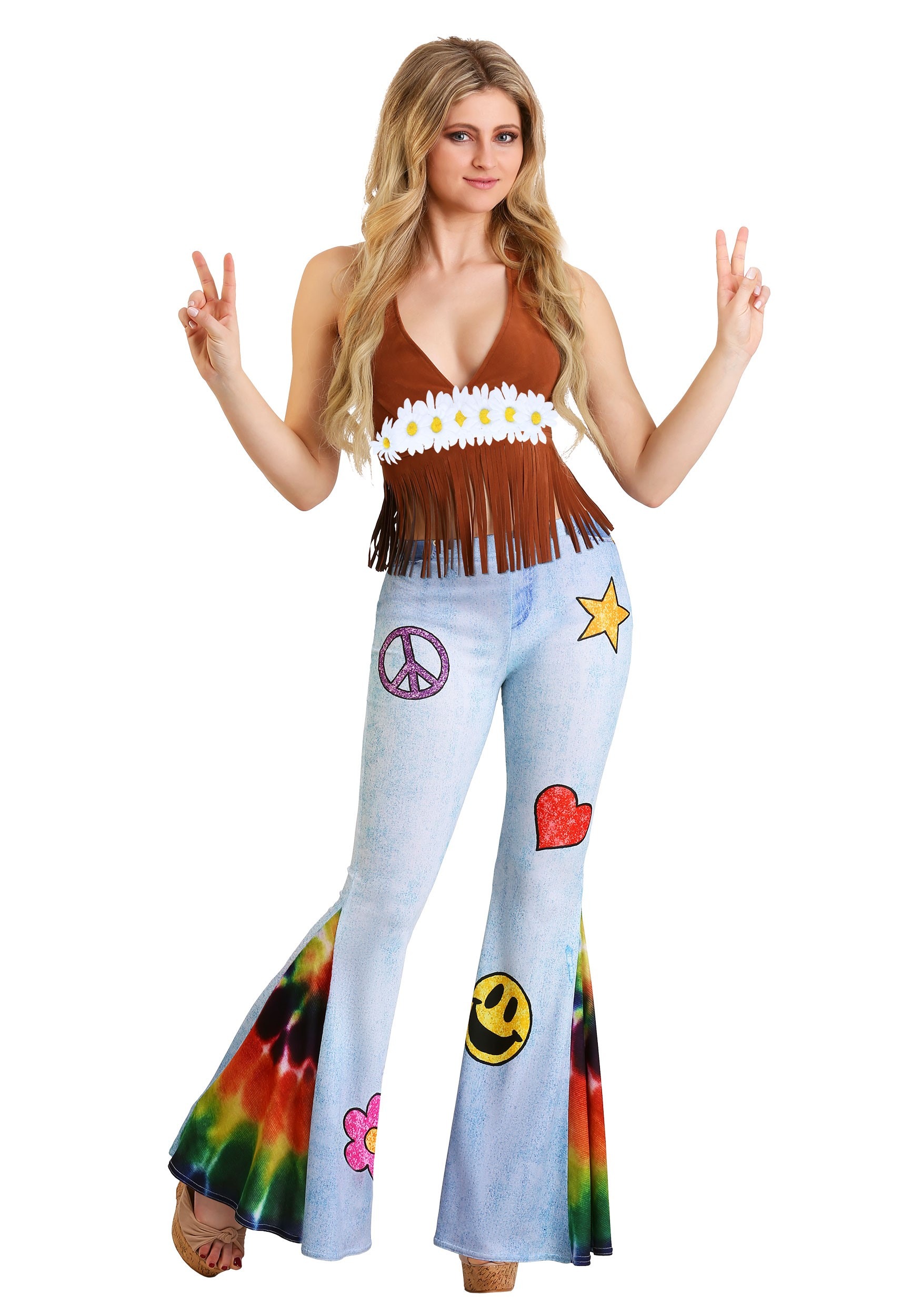 Patchwork Hippie Womens Costume