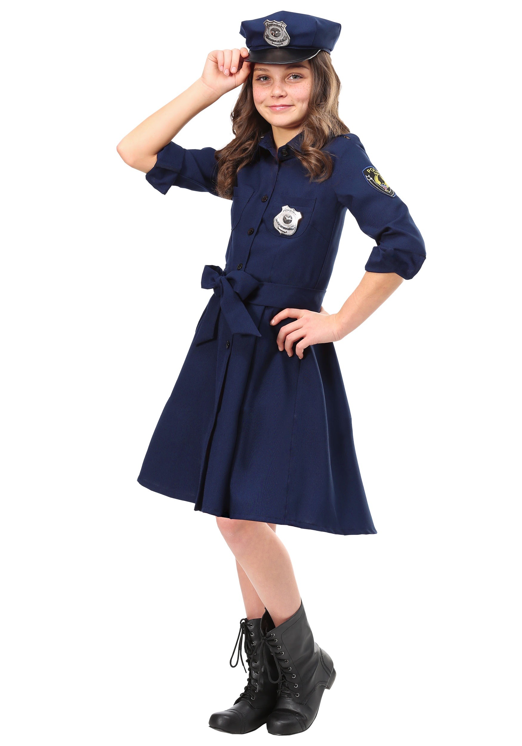 Photos - Fancy Dress Police FUN Costumes Girl's Helpful  Officer Costume Blue FUN0326CH 