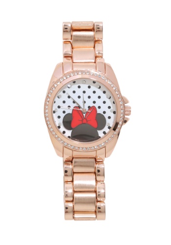 Minnie Mouse Crystal And Rose Gold Bracelet Watch