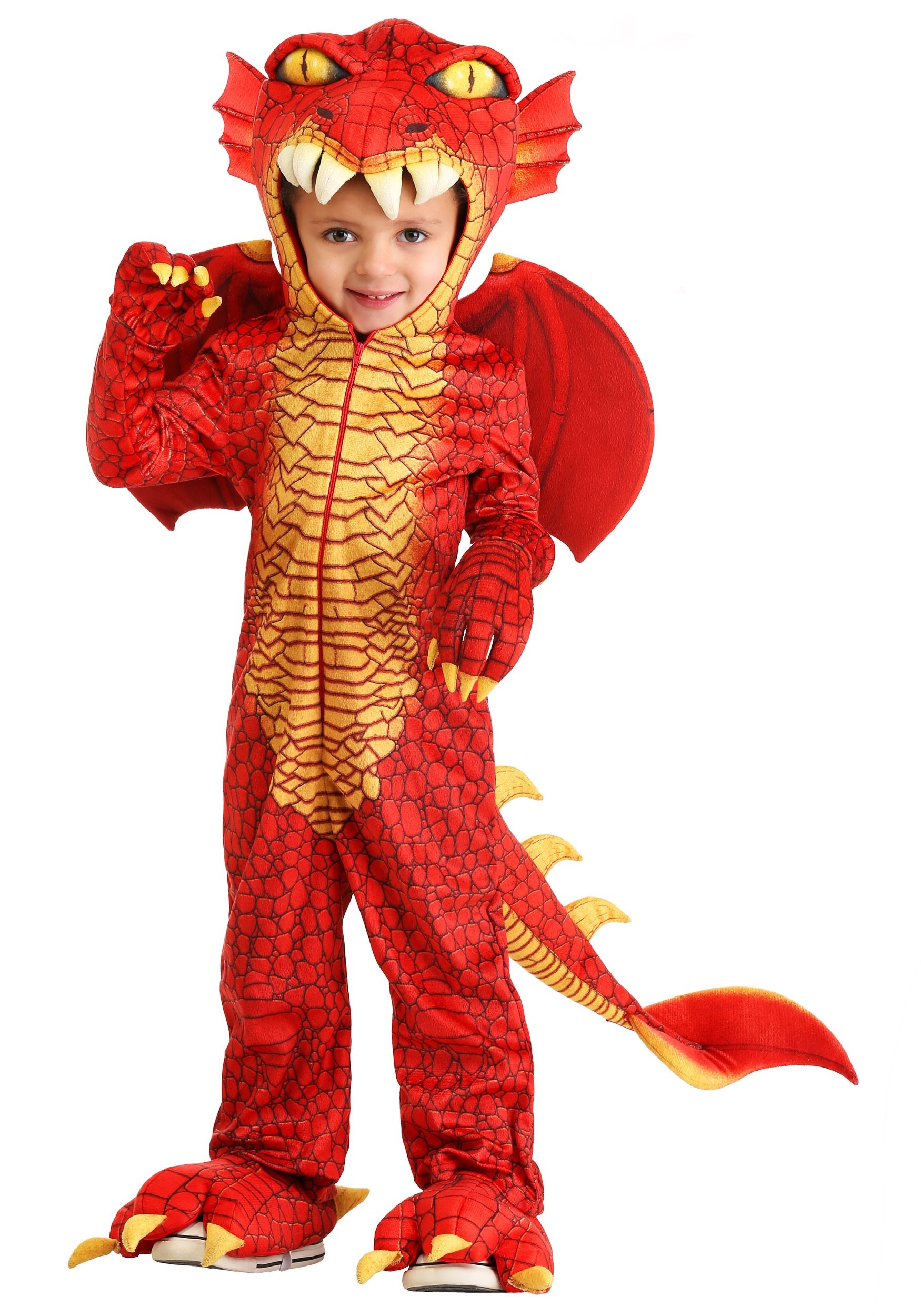 Photos - Fancy Dress Deluxe FUN Costumes  Red Dragon Costume for Toddler's Black/Orange/ 