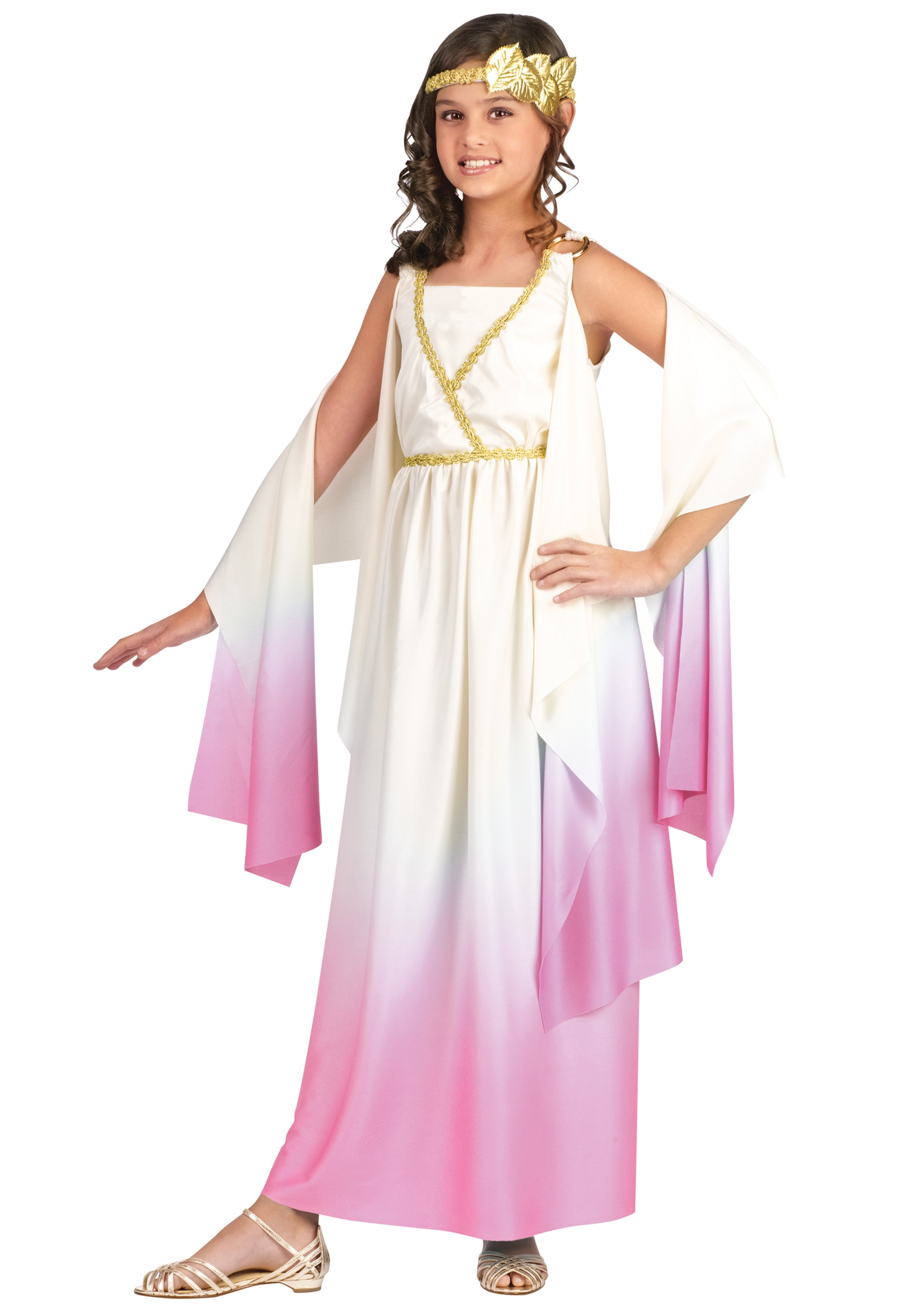 Photos - Fancy Dress Goddess Fun World Girl's  Athena Costume | Greek  Costumes White FU1 
