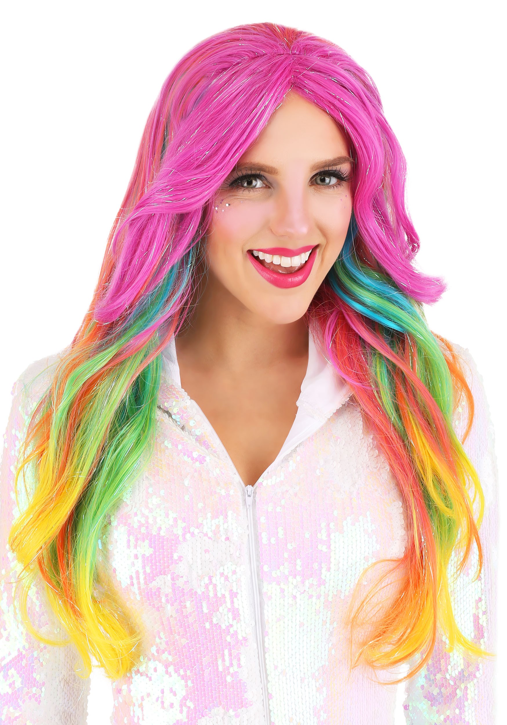 Wavy Rainbow Womens Wig