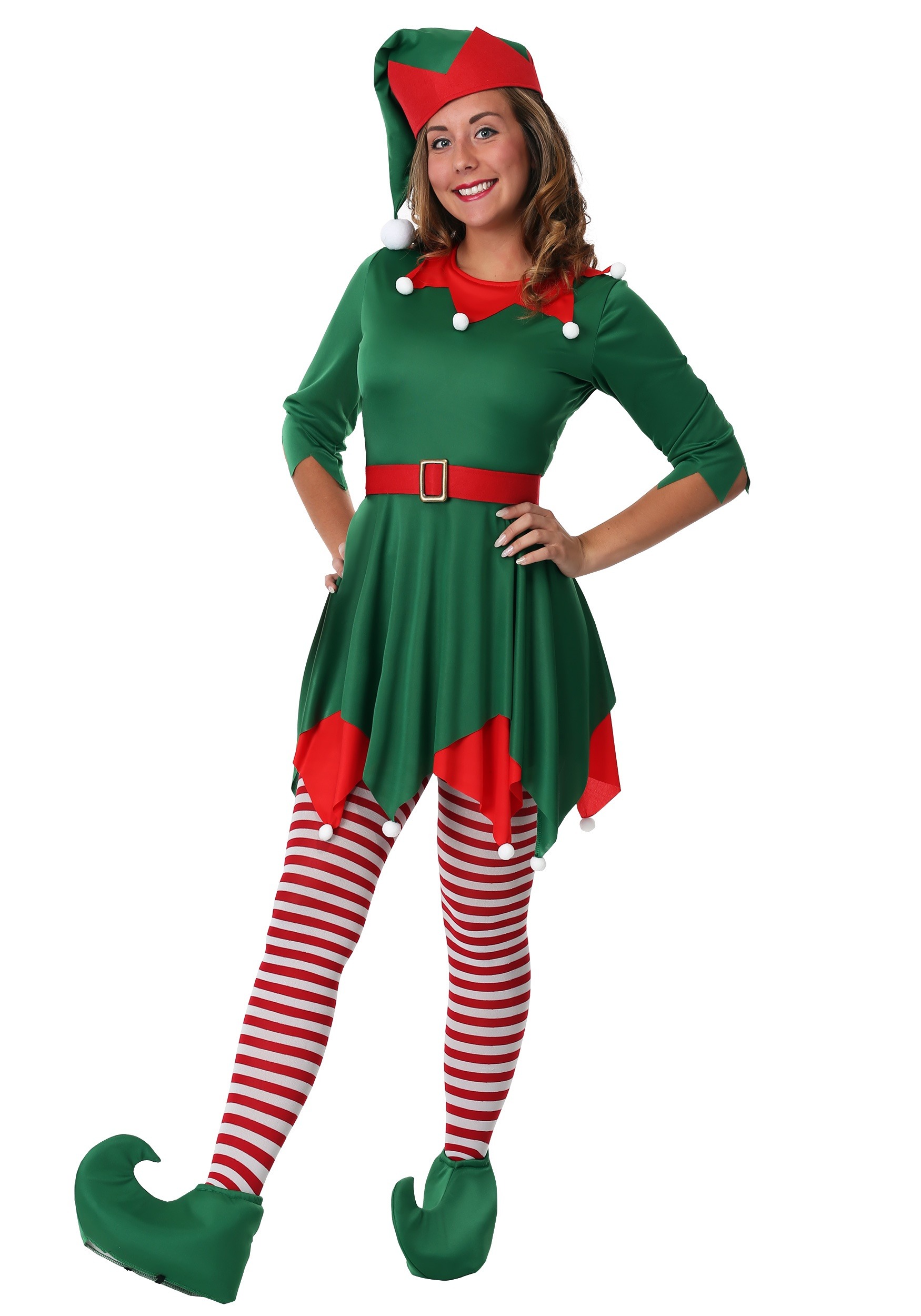 Photos - Fancy Dress Helper FUN Costumes Plus Size Santa's  Costume for Women Green/Red/ 