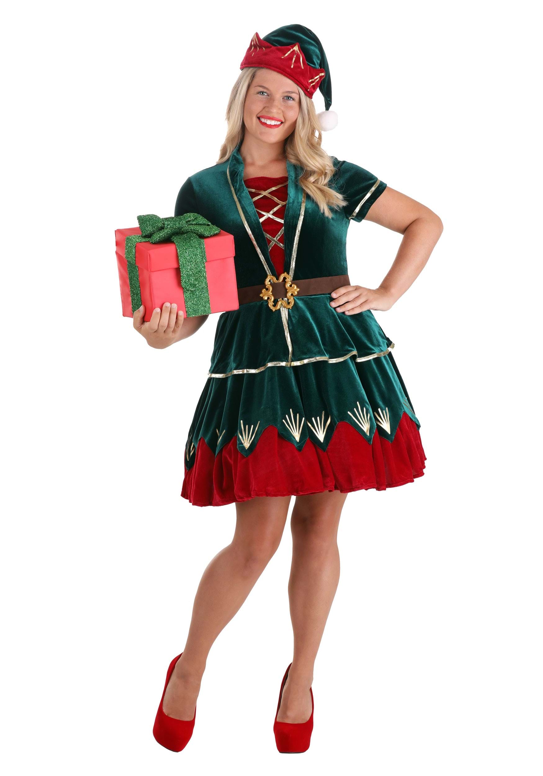 Ladies Deluxe Holiday Elf Costume