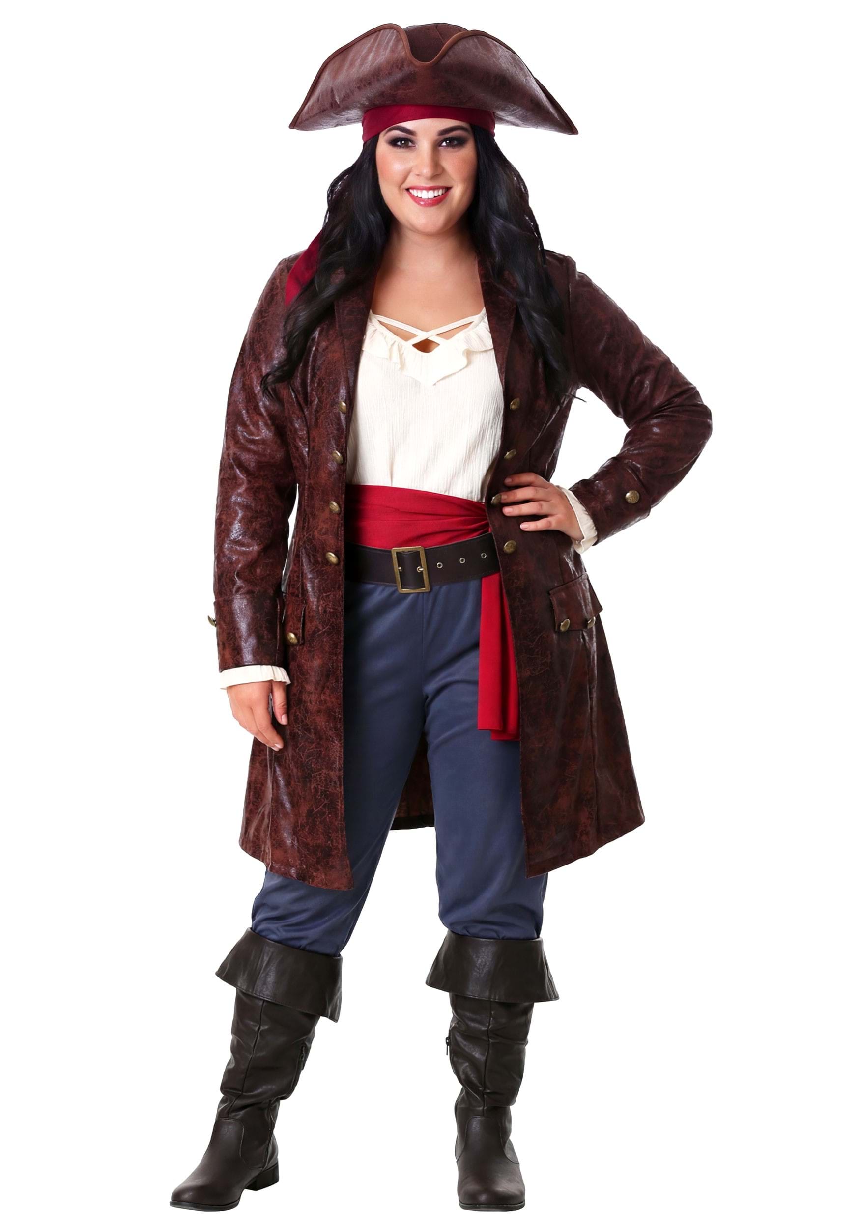 Plus Size Pretty Pirate Captain Womens Costume