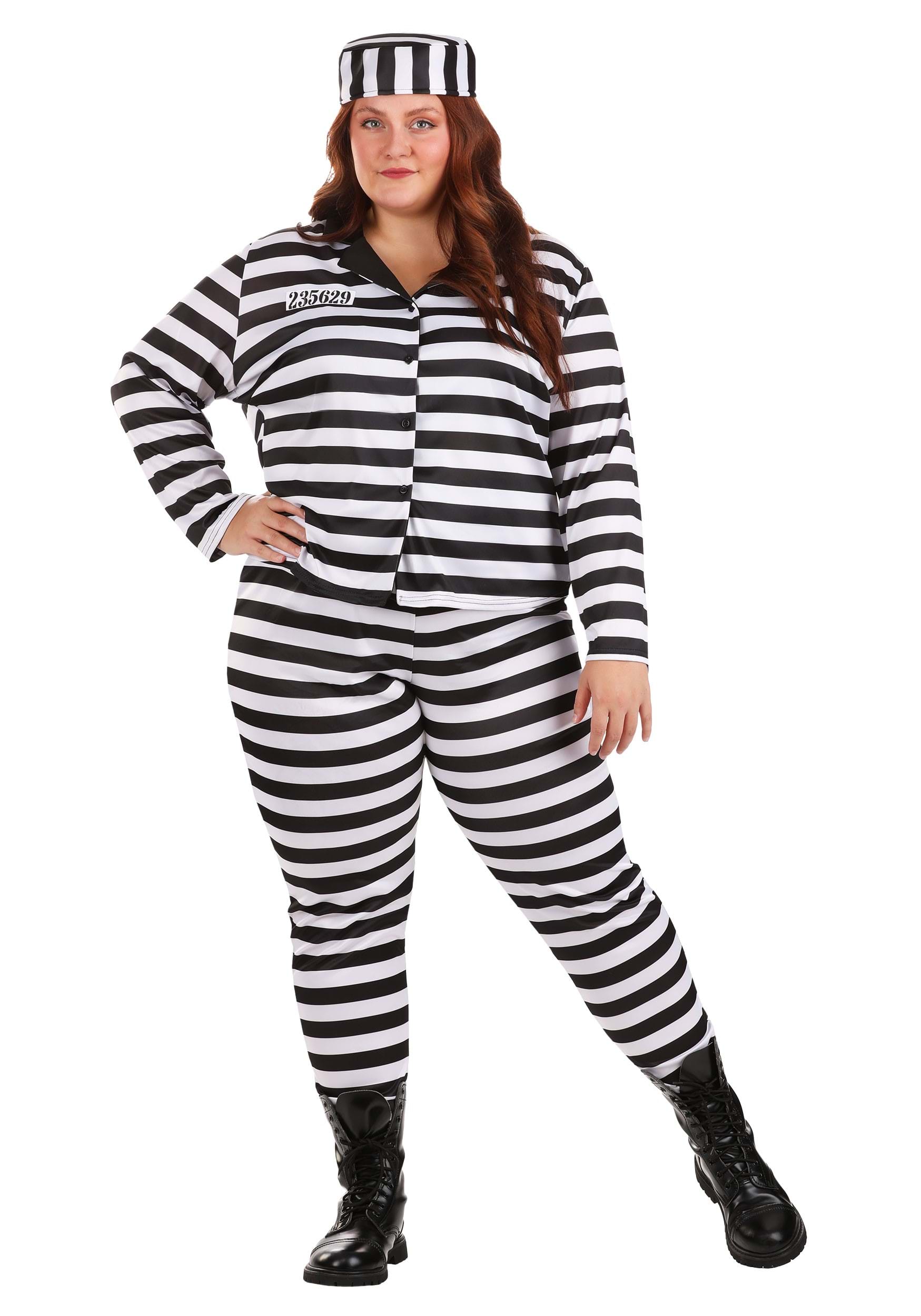 Photos - Fancy Dress FUN Costumes Plus Size Incarcerated Cutie Women's Costume Black/White