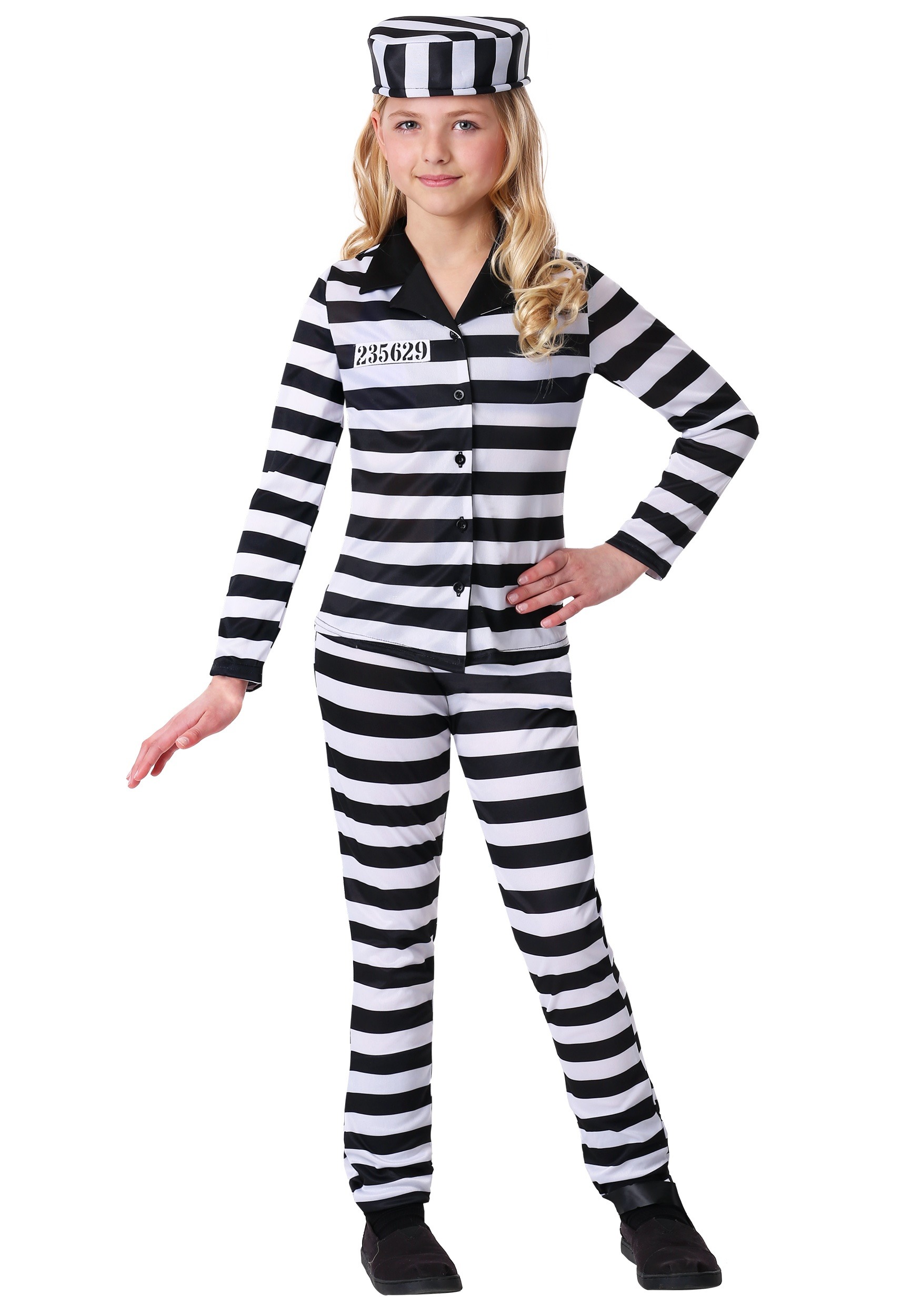 Photos - Fancy Dress FUN Costumes Incarcerated Cutie Costume for Girls Black/White FUN0400C