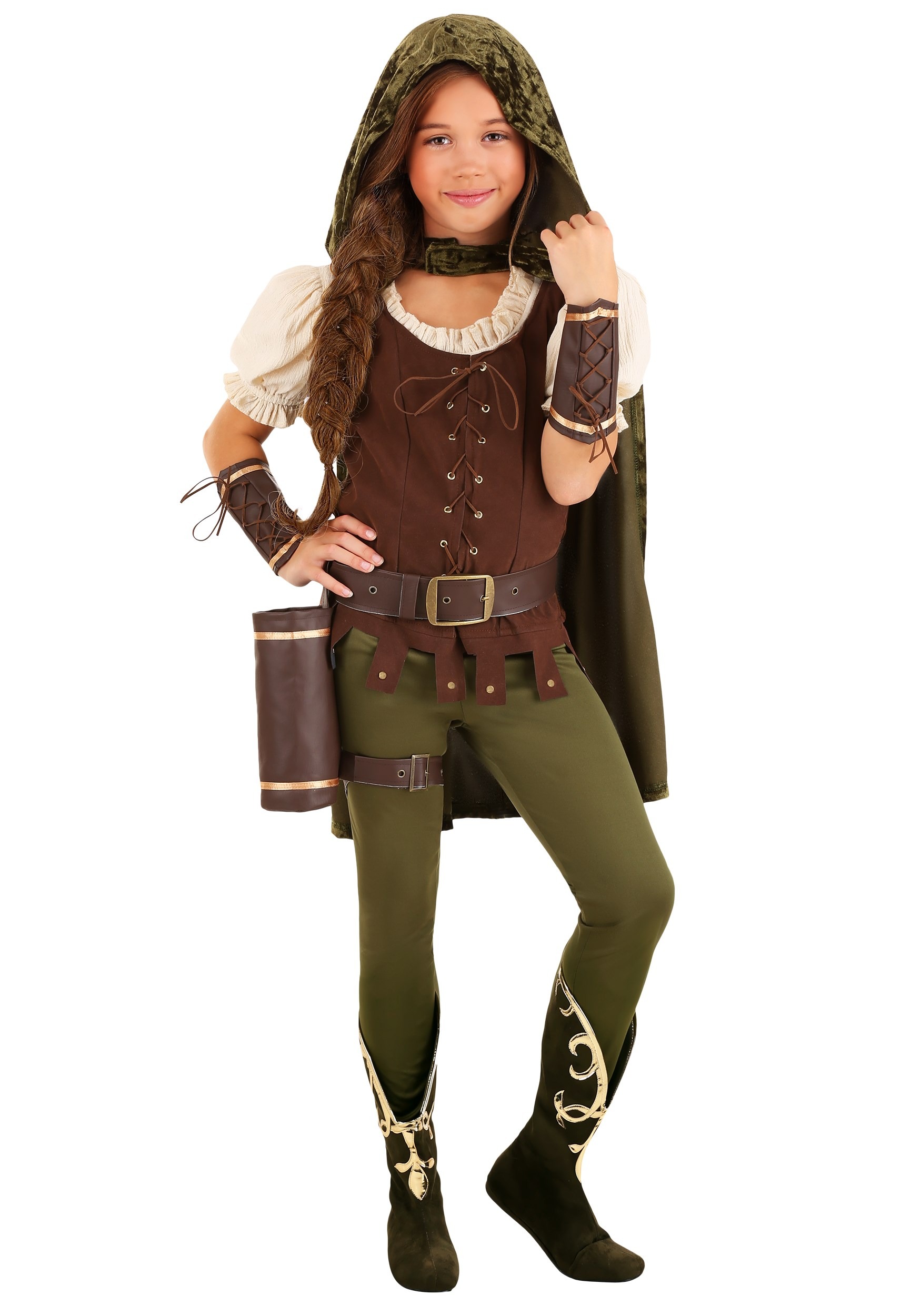 Photos - Fancy Dress Robin FUN Costumes  Hood Girl's Costume Brown/Green FUN0406CH 