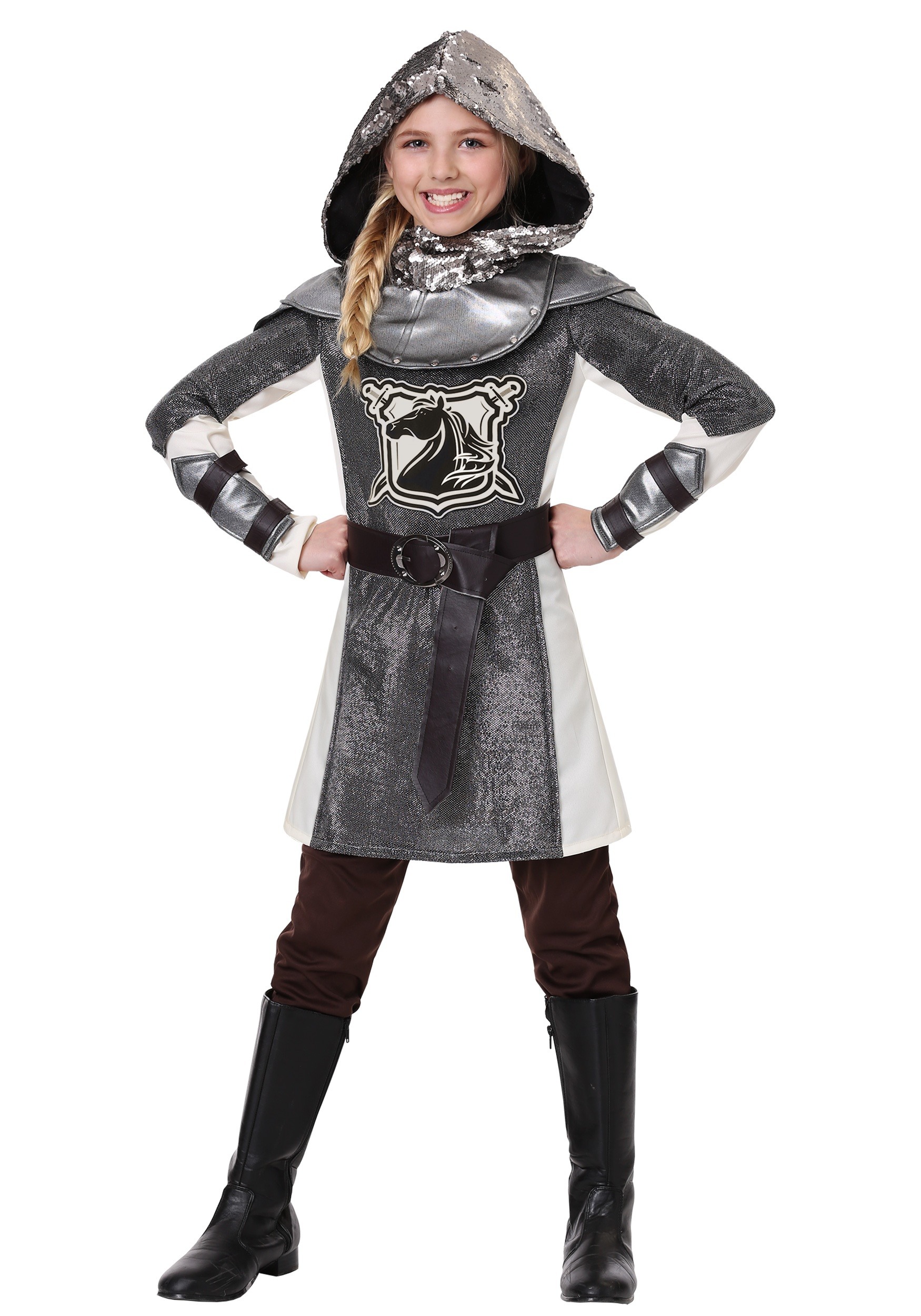 Photos - Fancy Dress Knight FUN Costumes Medieval  Girl's Costume Brown/Gray FUN0410CH 