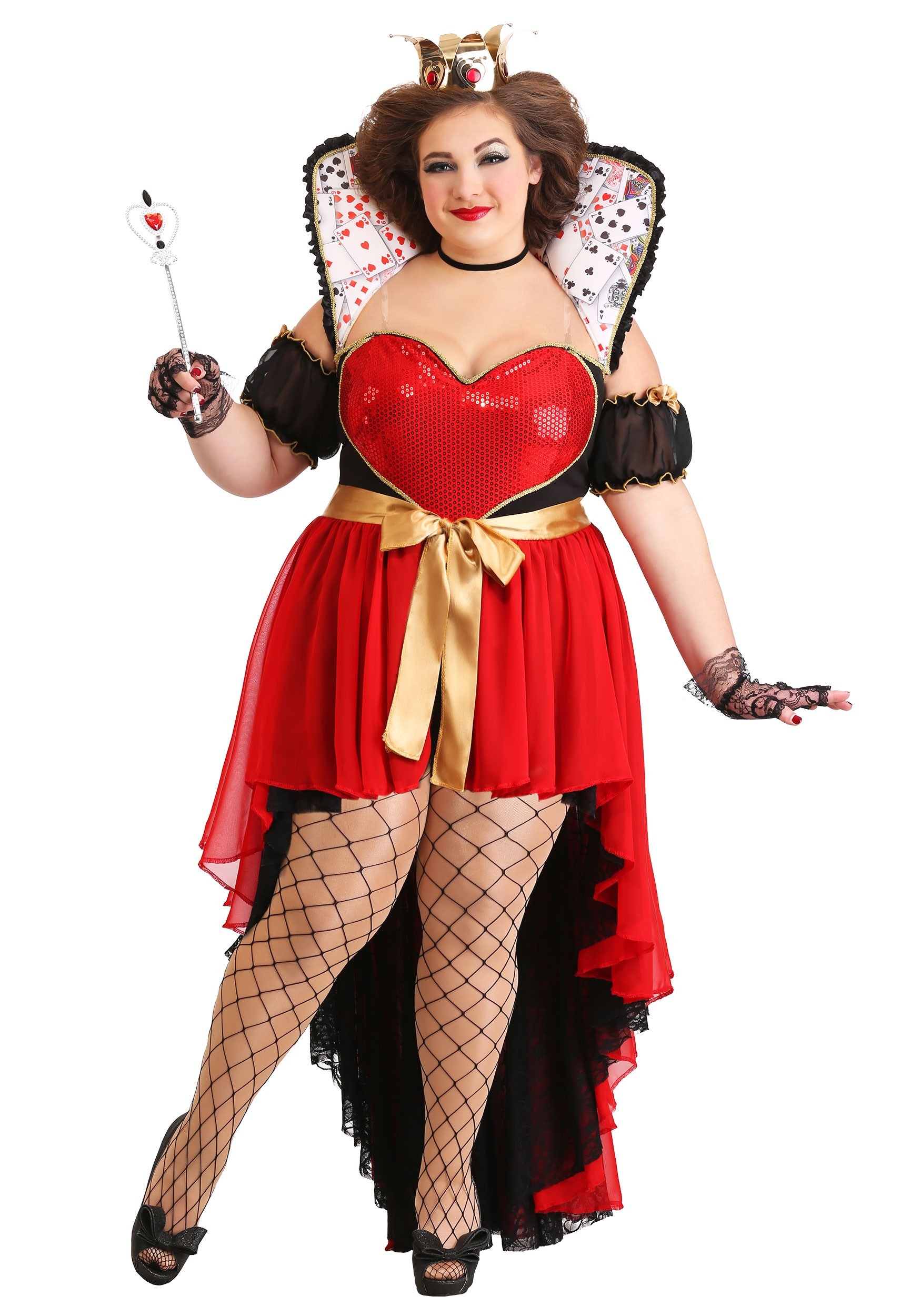 Plus Size Sparkling Queen Of Hearts Costume For Women