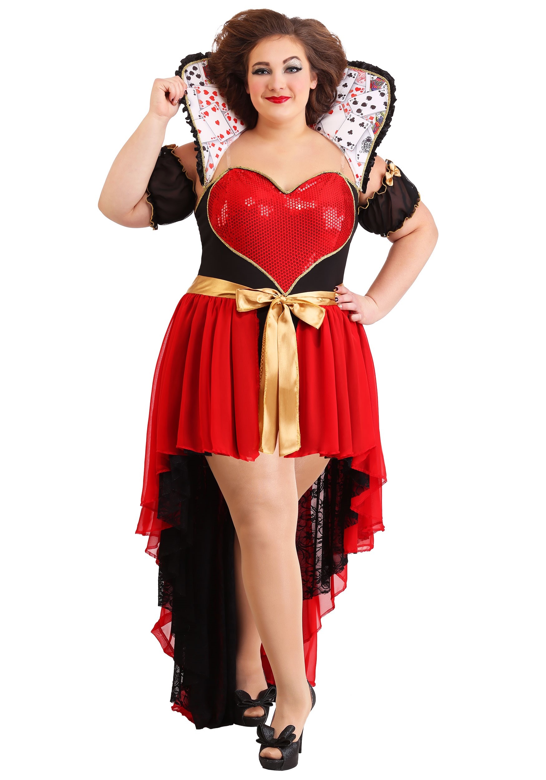 Photos - Fancy Dress FUN Costumes Plus Size Sparkling Queen of Hearts Costume for Women Black&#