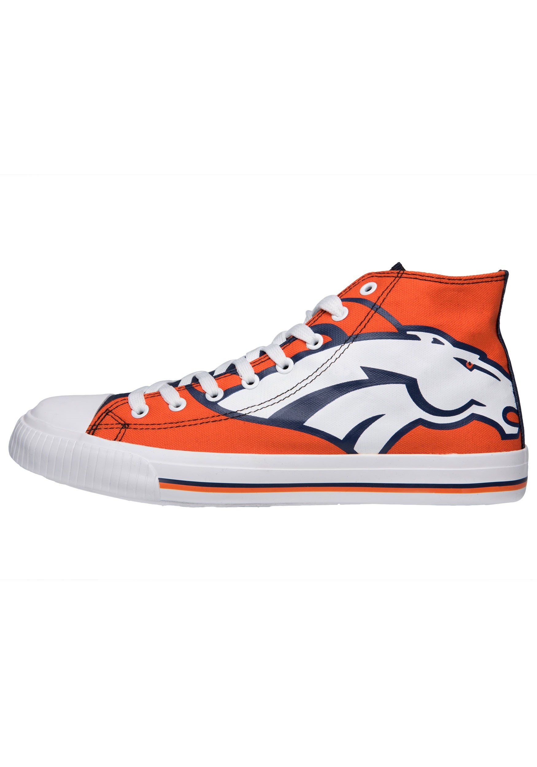 Denver Broncos High Top Big Logo Canvas Shoes for Men