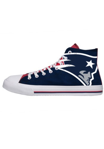 New England Patriots High Top Big Logo Canvas Shoes