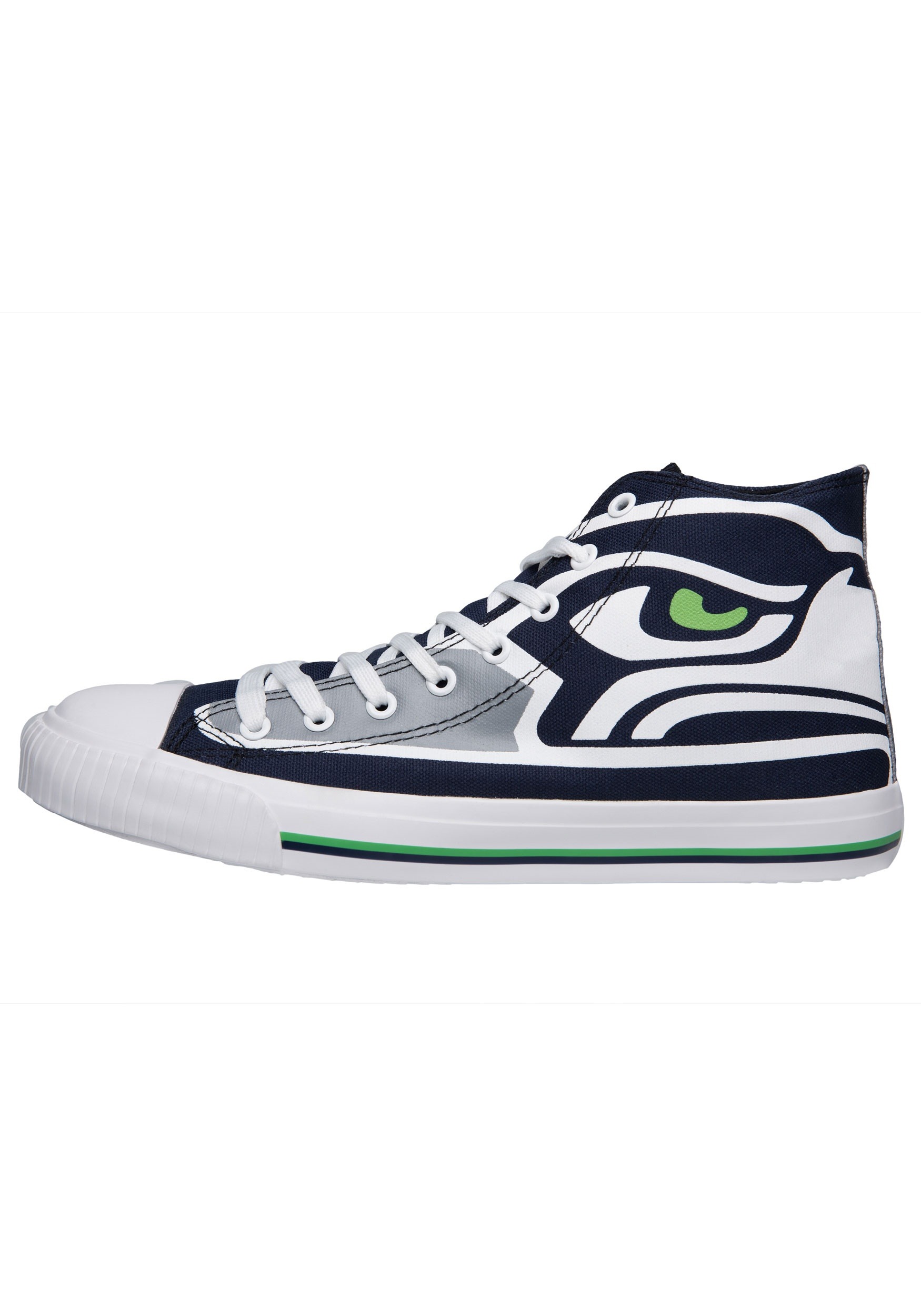 Seattle Seahawks High Top Big Logo Canvas Shoes for Men