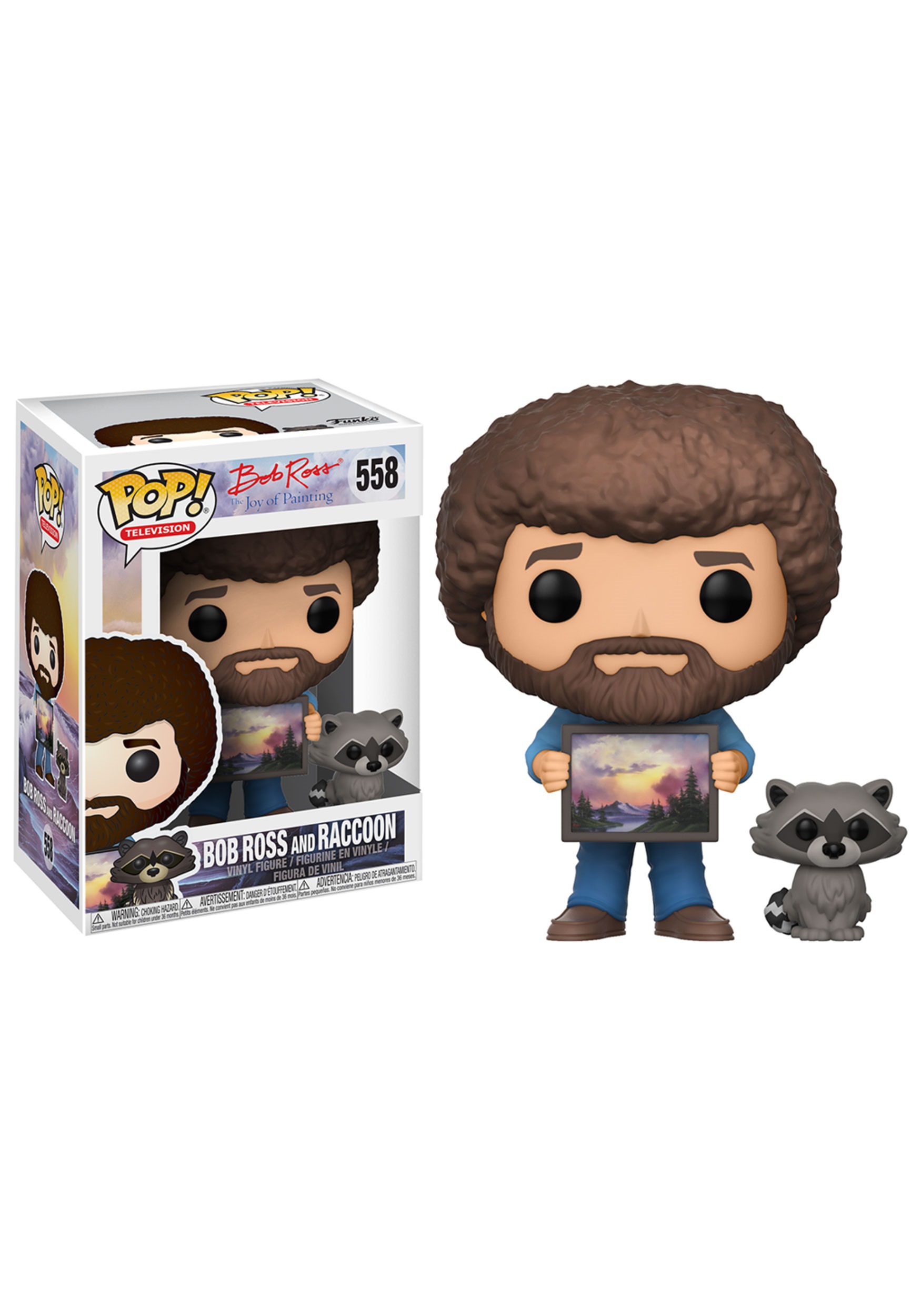 Funko Pop Bob Ross with Raccoon Bobble Head for sale online The Joy of Painting Television