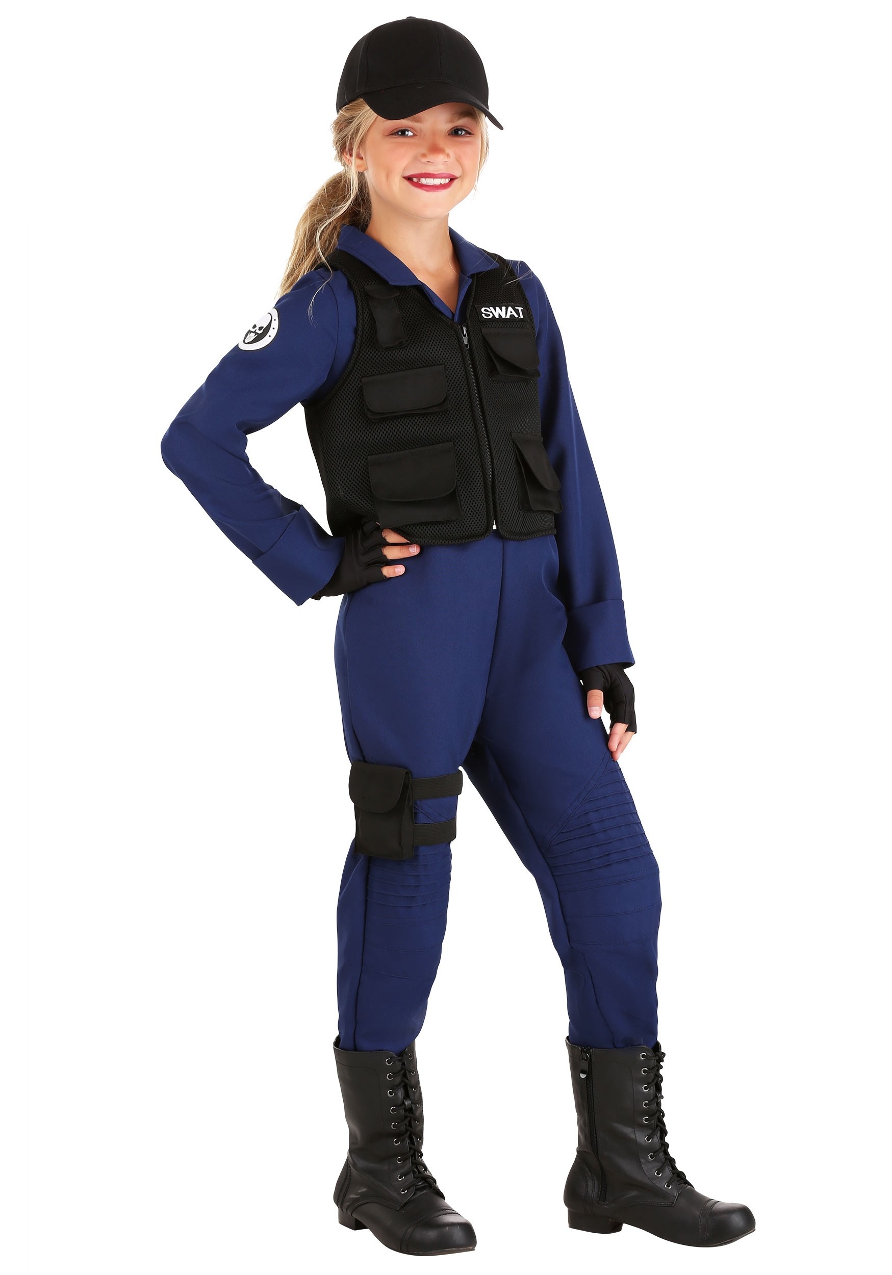 Photos - Fancy Dress Swat FUN Costumes Police  Costume for Girl's Black/Blue FUN0467CH 