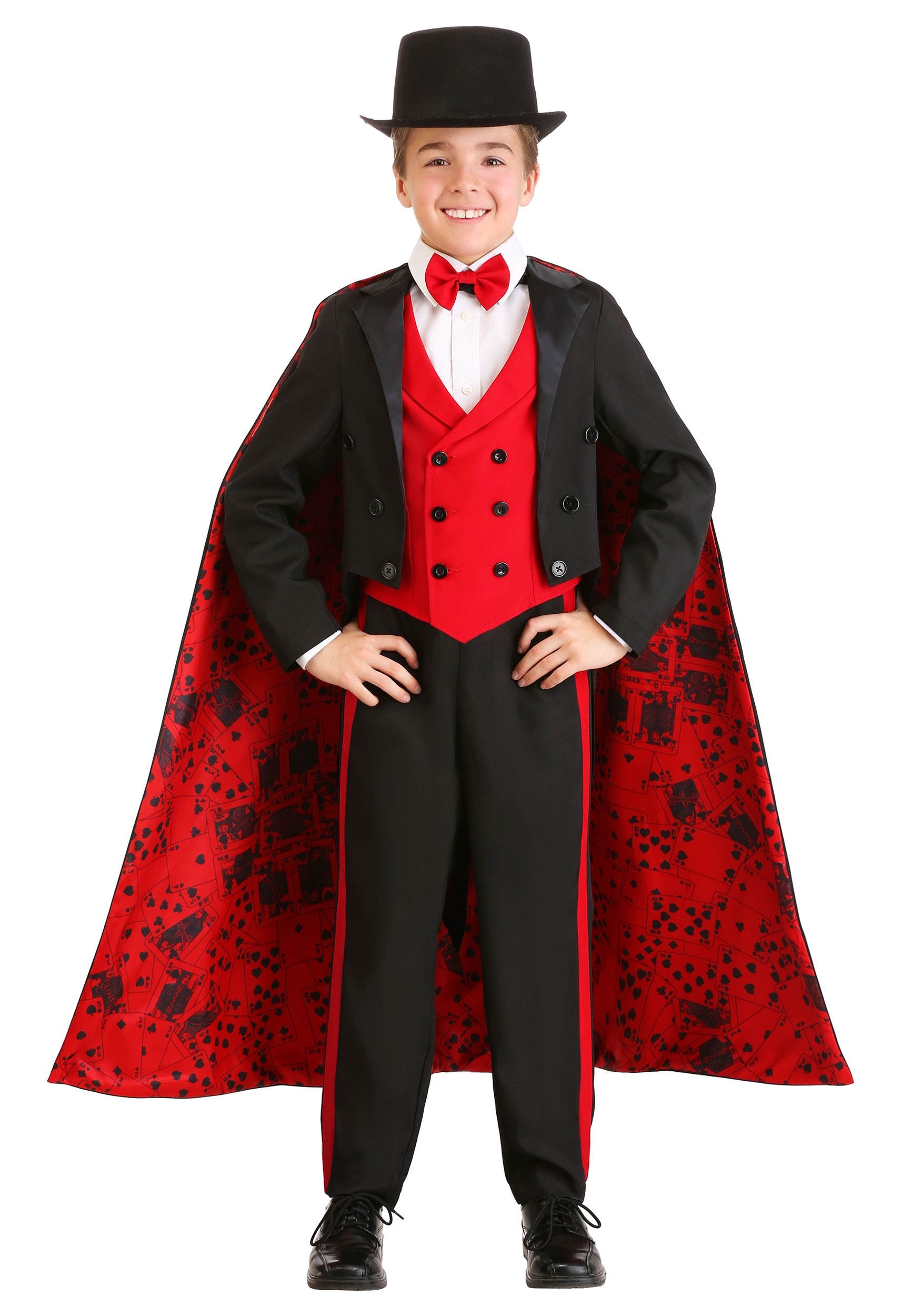 Photos - Fancy Dress Deluxe FUN Costumes  Magician Costume for Boy's Black/Red FUN0479CH 