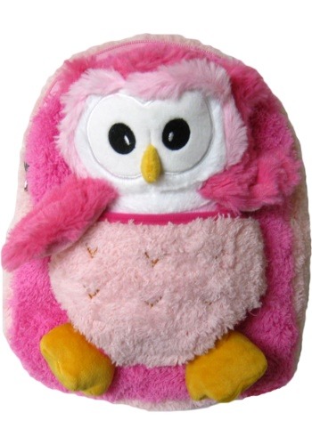 Pink Owl Plush Animal Backpack