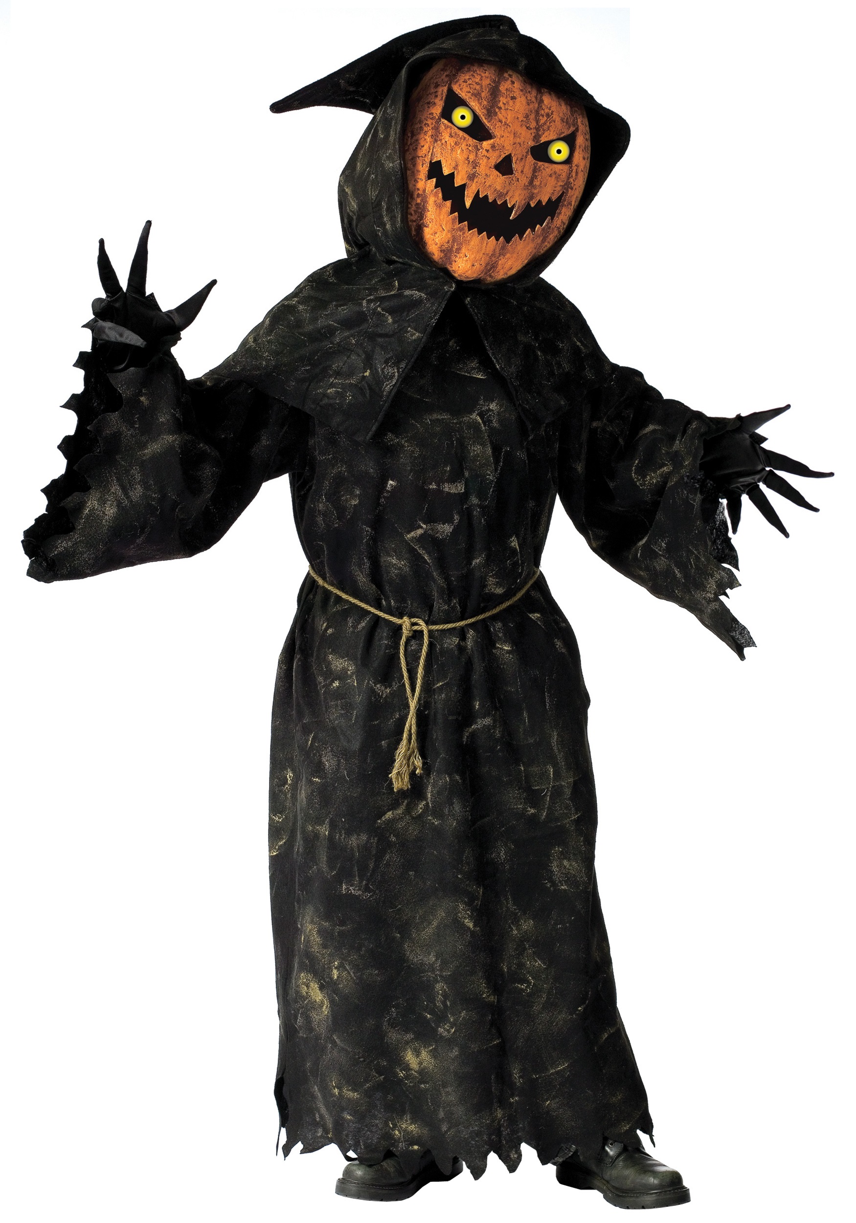 Scary Pumpkin Bobble Eyes Costume for Adults
