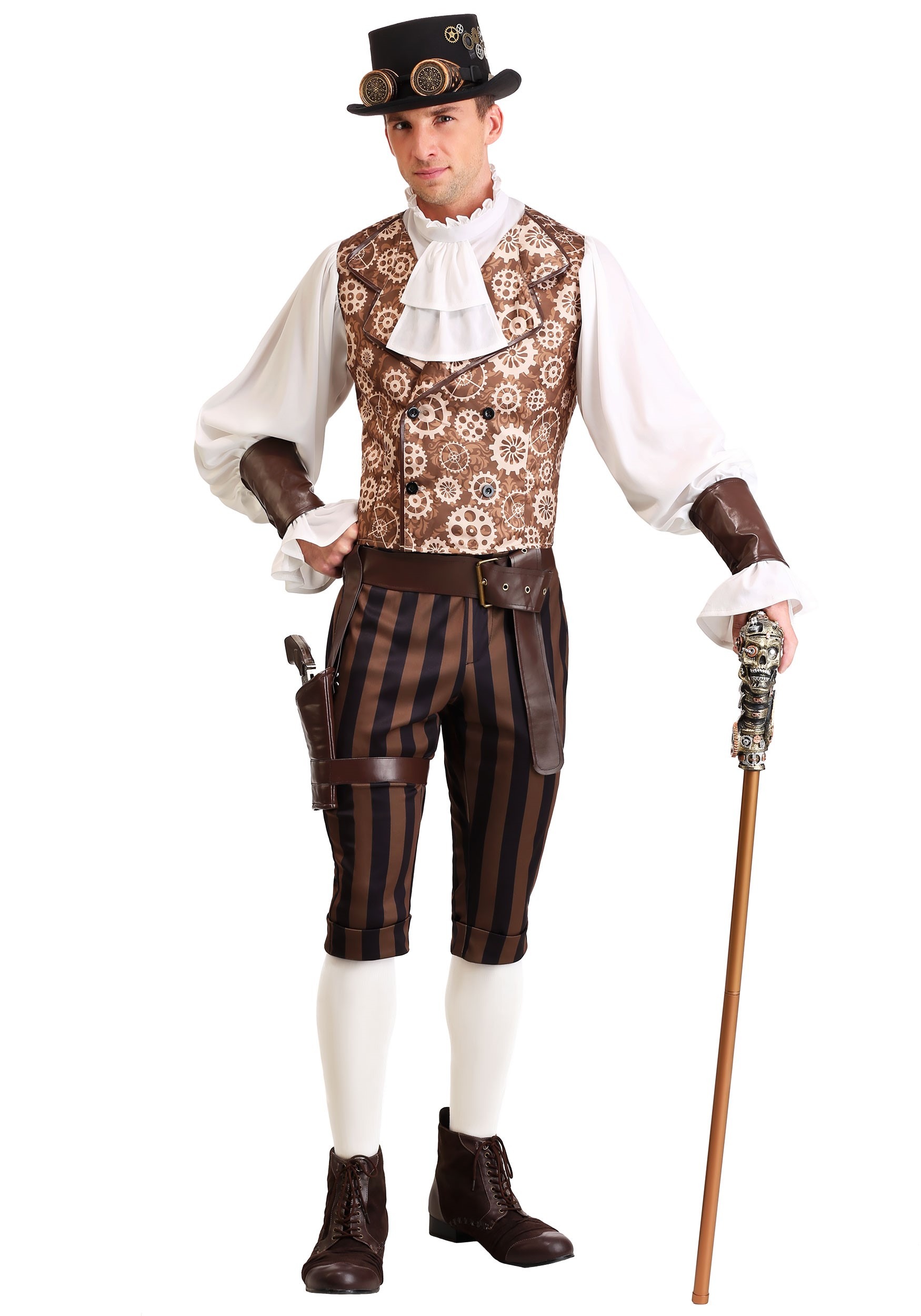 Photos - Fancy Dress FUN Costumes Steampunk Dandy Men's Costume Brown/White/Beige FUN04