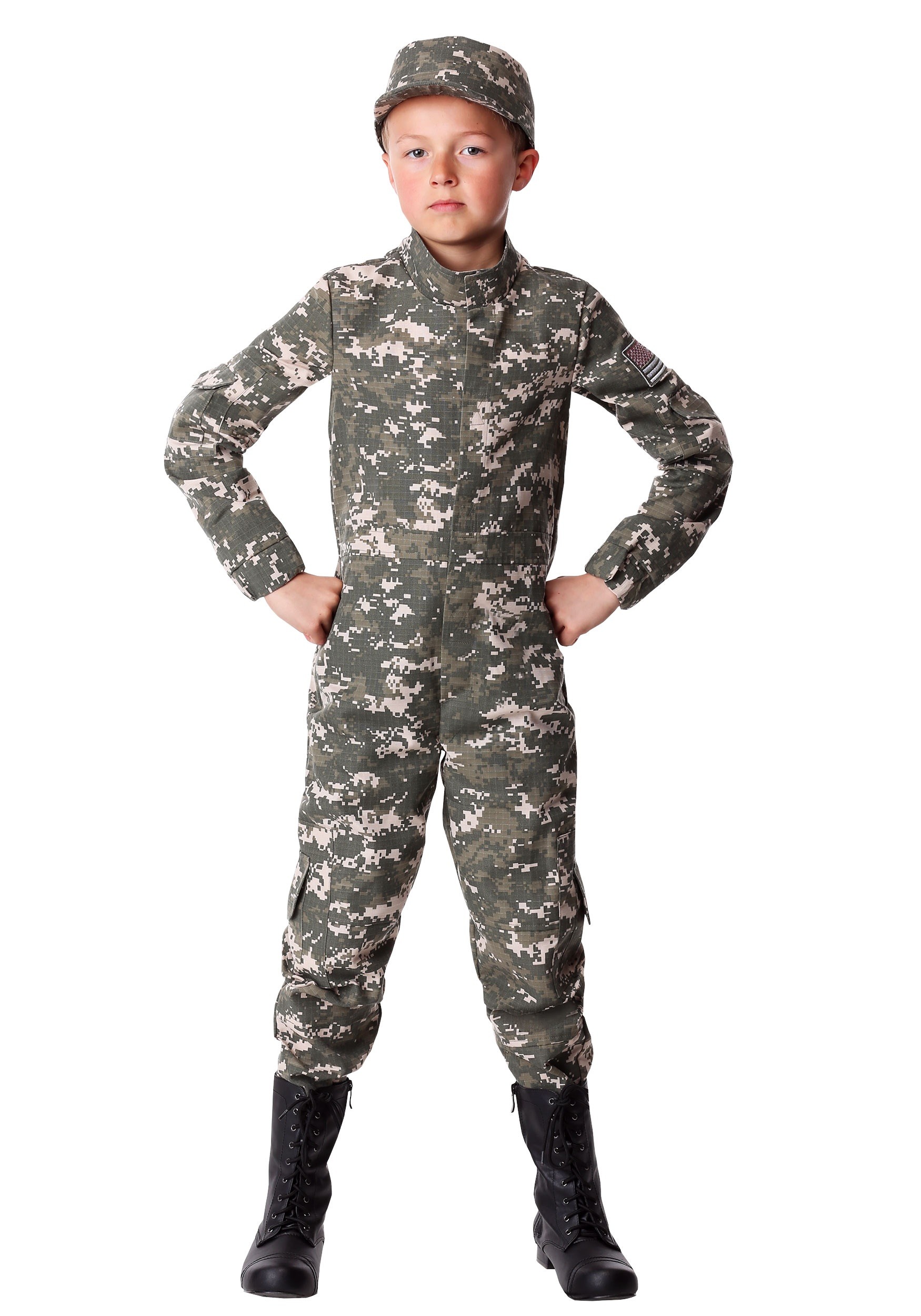 Photos - Fancy Dress Modern FUN Costumes  Boy's Combat Soldier Brown/Green FUN6167CH 