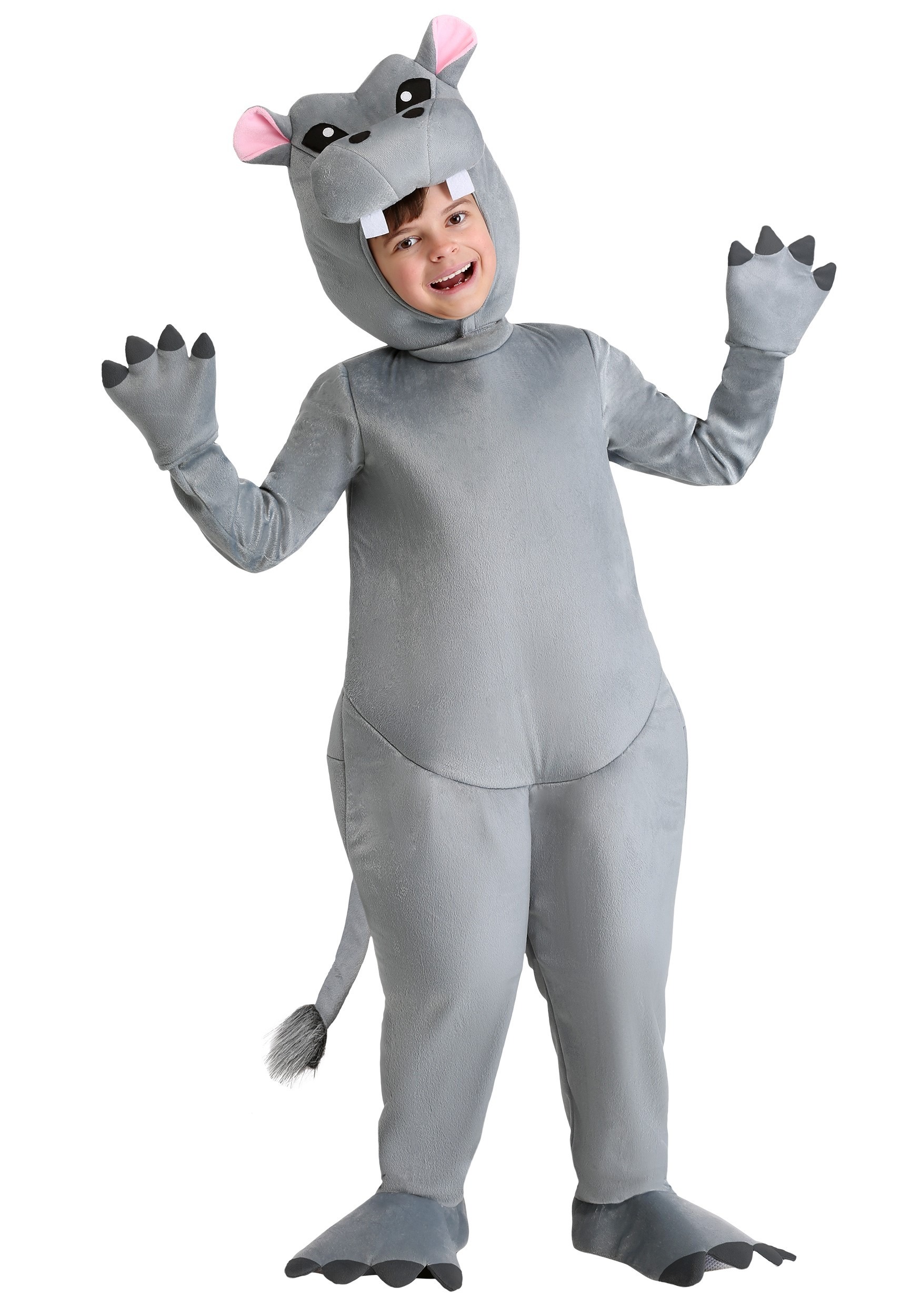 Photos - Fancy Dress Hippo FUN Costumes  Costume for Kids Gray/Pink FUN6373CH 