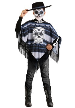 Boy's Day of the Dead Poncho Costume