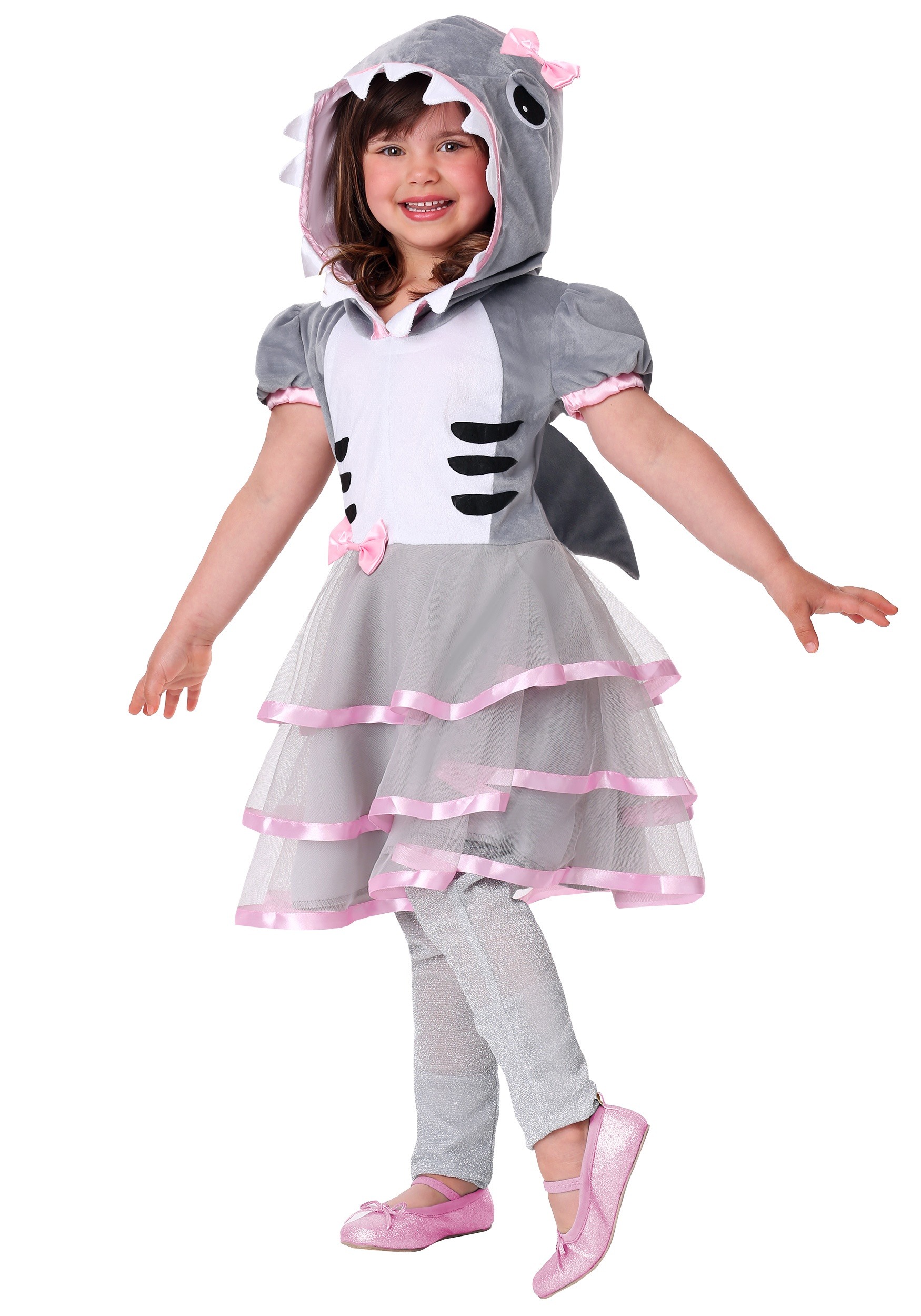 Photos - Fancy Dress SHARK FUN Costumes  Sweetie Costume for Girls Gray/Pink FUN6445CH 