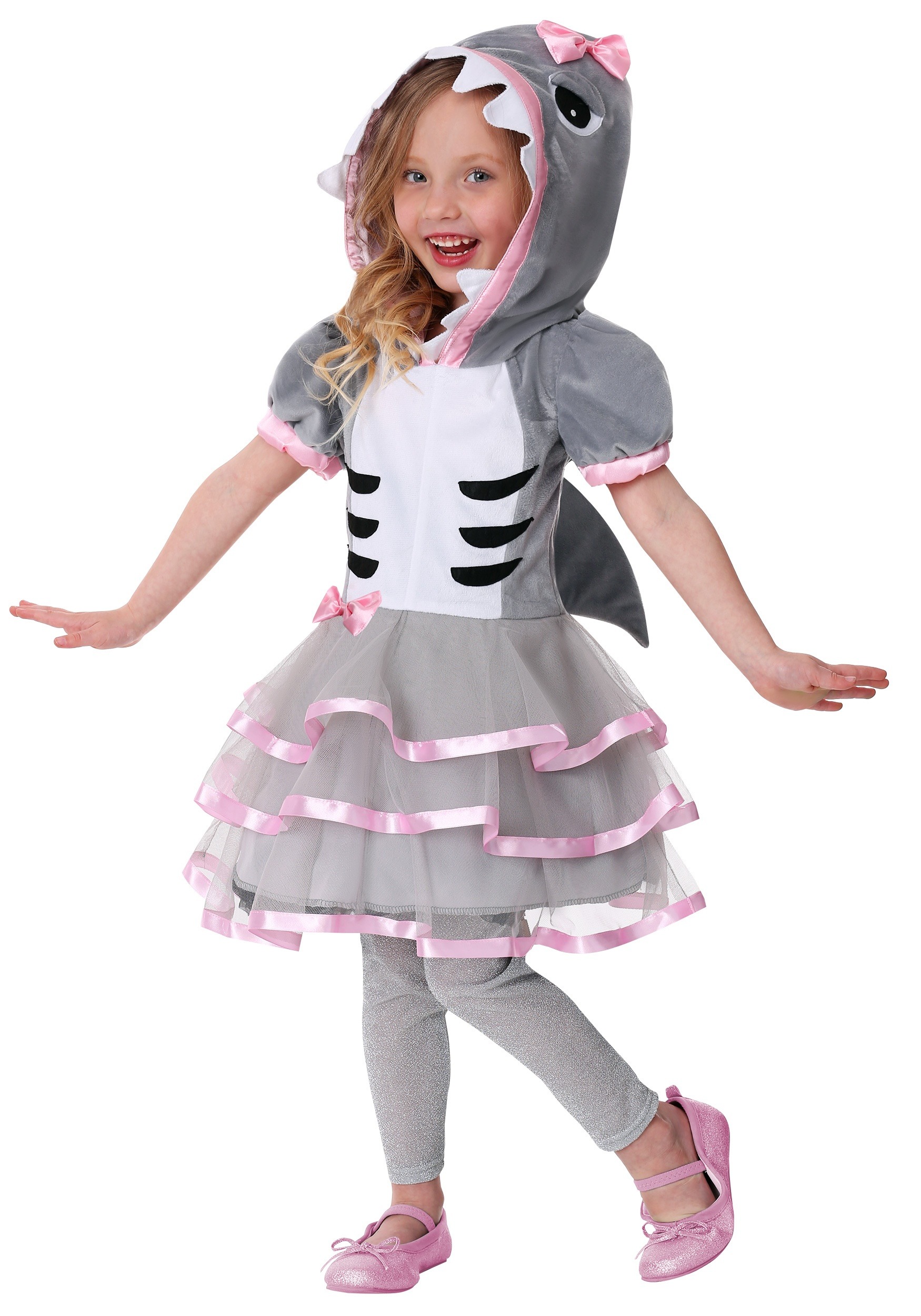 Photos - Fancy Dress Toddler FUN Costumes Girl's Shark Sweetie  Costume Gray/Pink FUN6445TD 