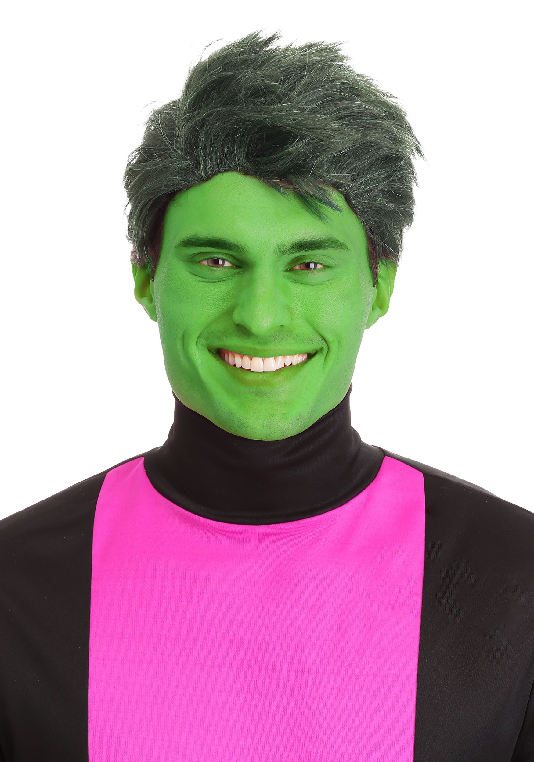 Green Shapeshifting Superhero Mens Wig