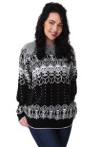 Adult Black and White Skeleton Ugly Halloween Sweater update